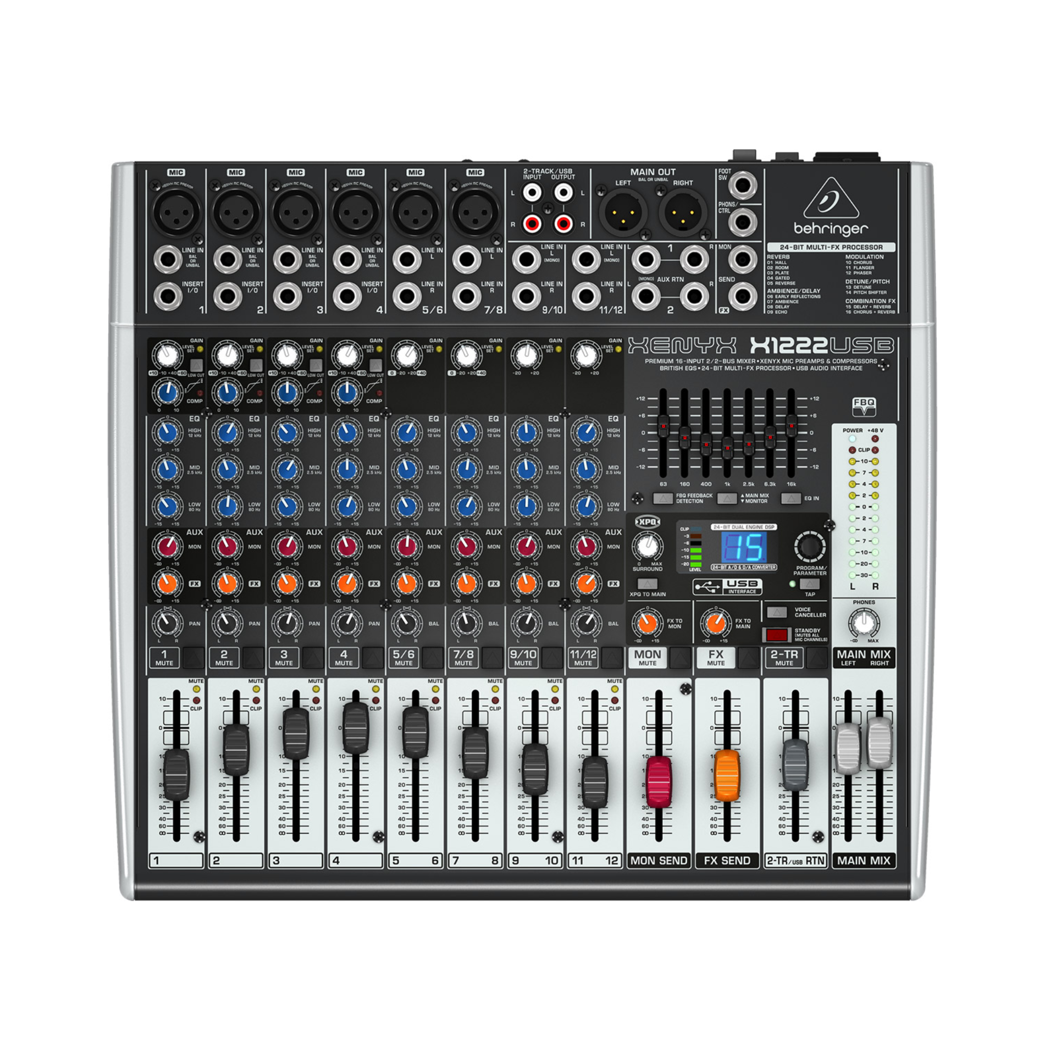 Behringer x1222USB Mezcladora 12 Canales Interfaz USB