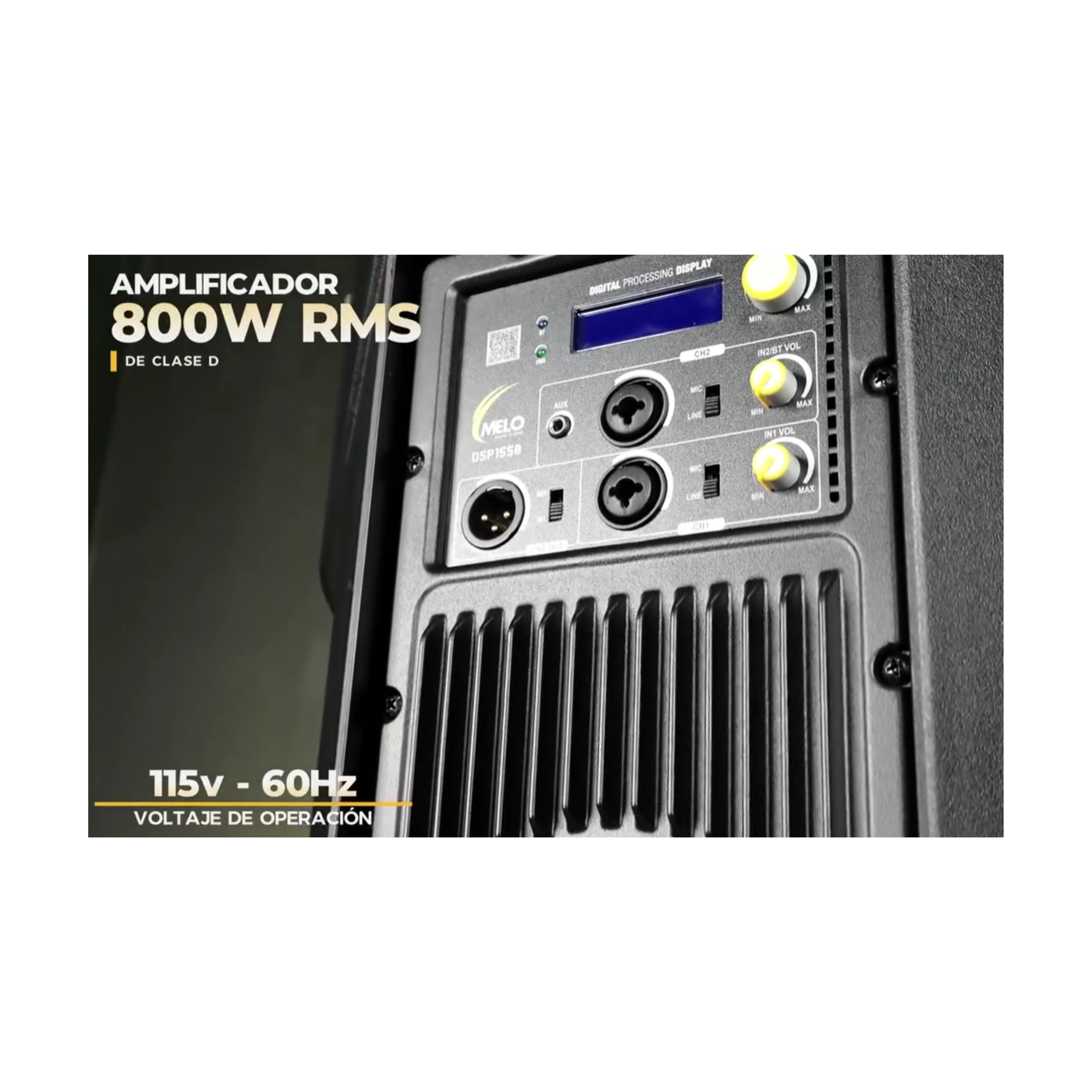 Melo Dsp1550 Bafle Activo 15 Pulgadas 800w Rms Bluetooth Tws