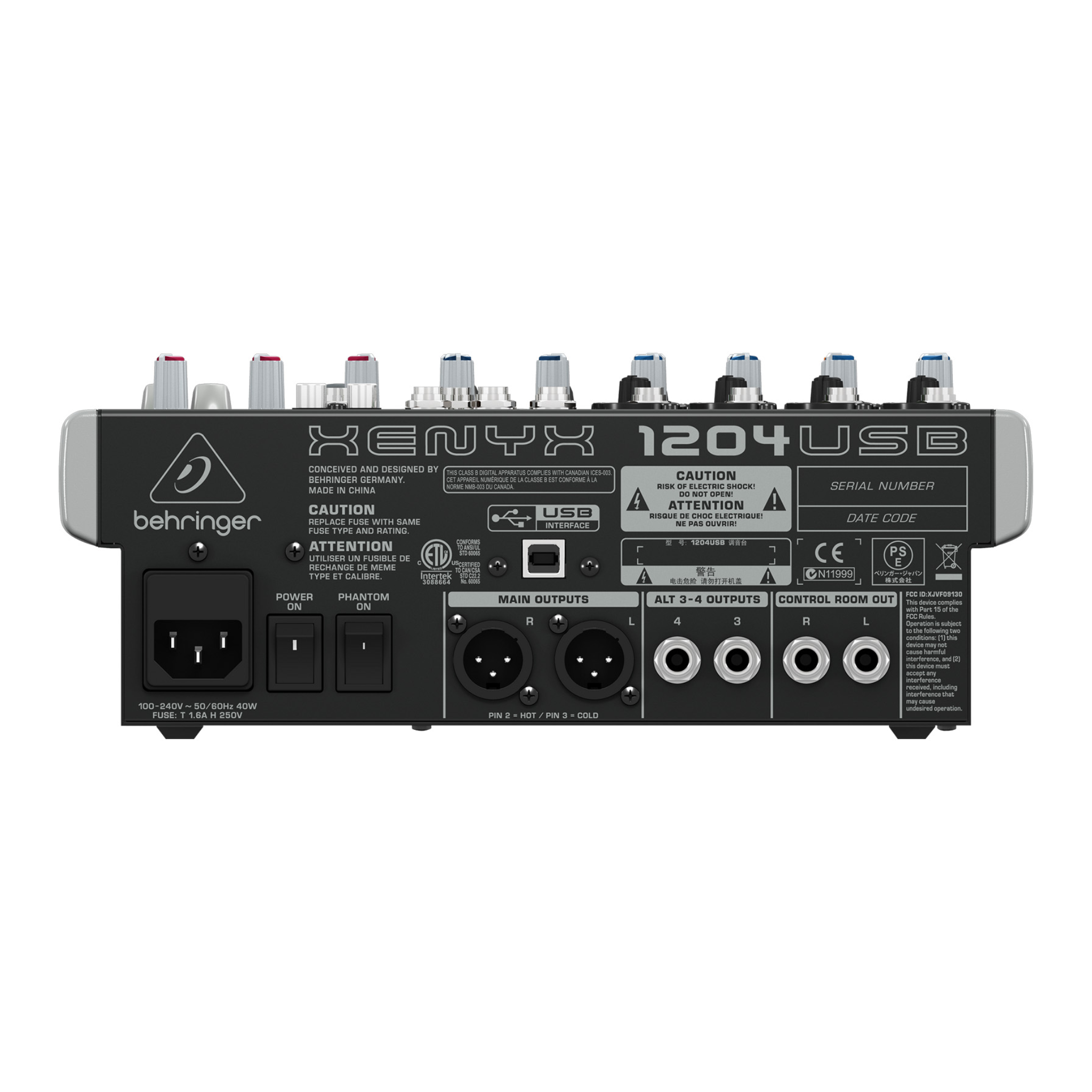 Behringer 1204usb Consola Mezcladora 12 Entradas Y 2/2 Buses