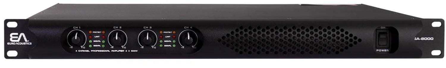 Euro Acoustics EA-8000 Amplificador Poder 4 canales 360W