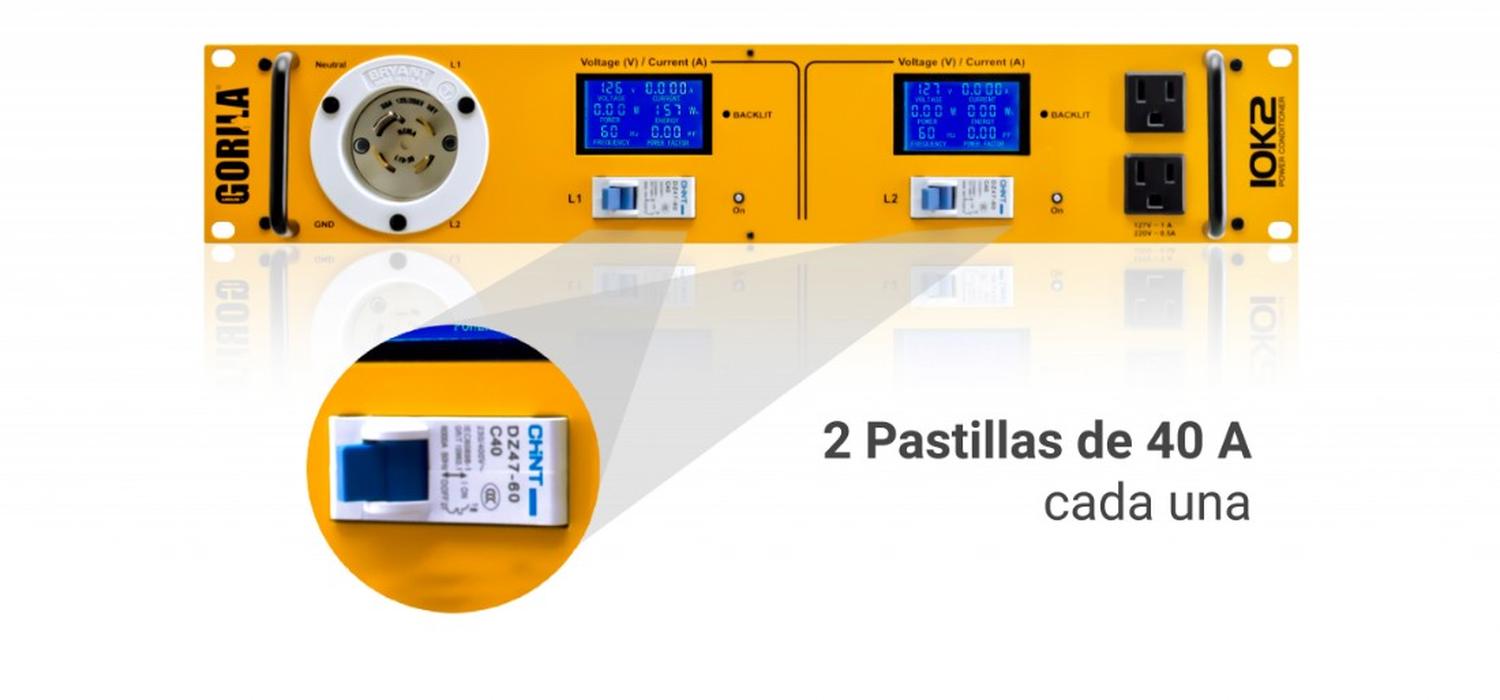 Gorila 10K2 Plus acondicionador de poder 12 clavijas polarizadas 10000 Wrms