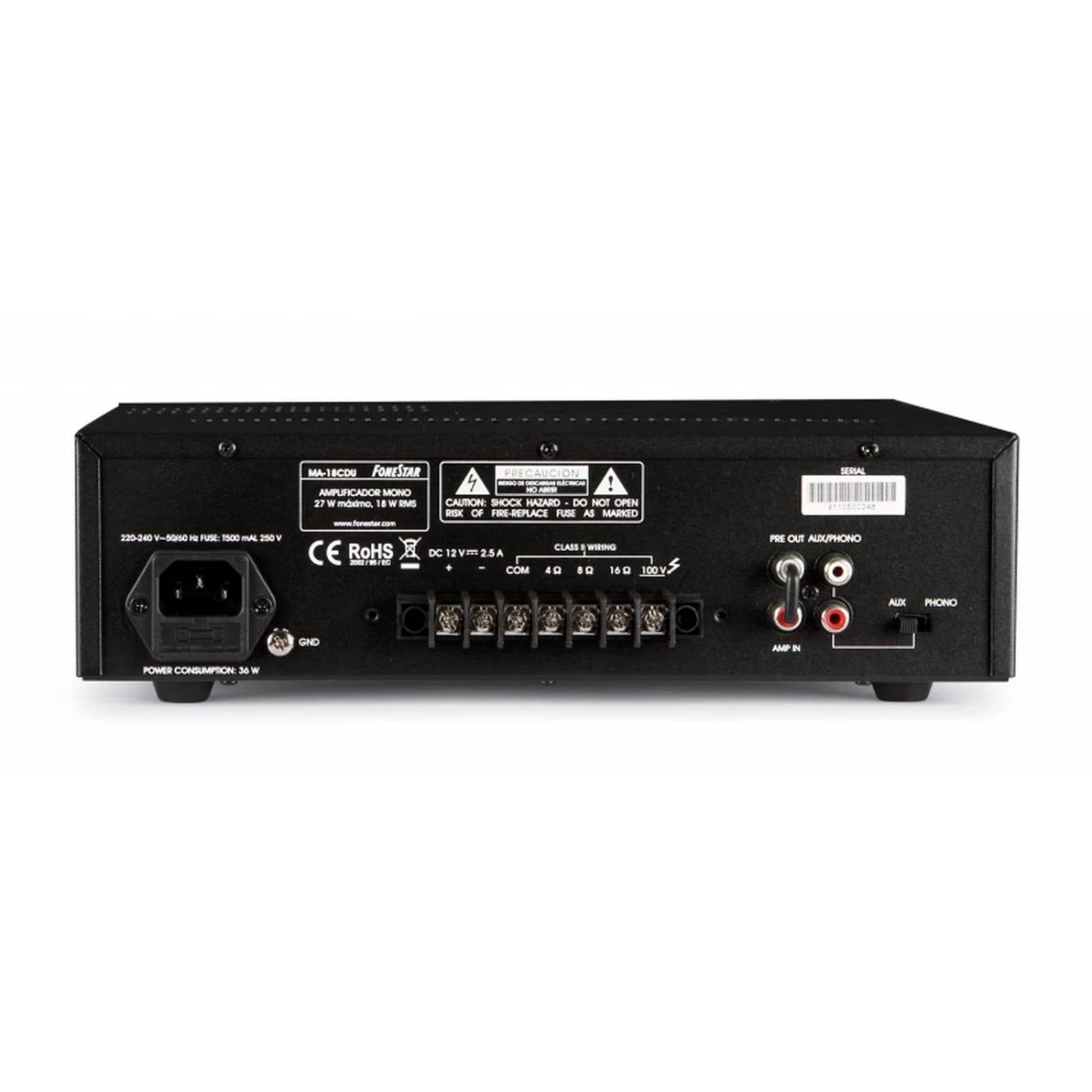 FONESTAR 18W CD/USB AMPLIFIER MA18CDU