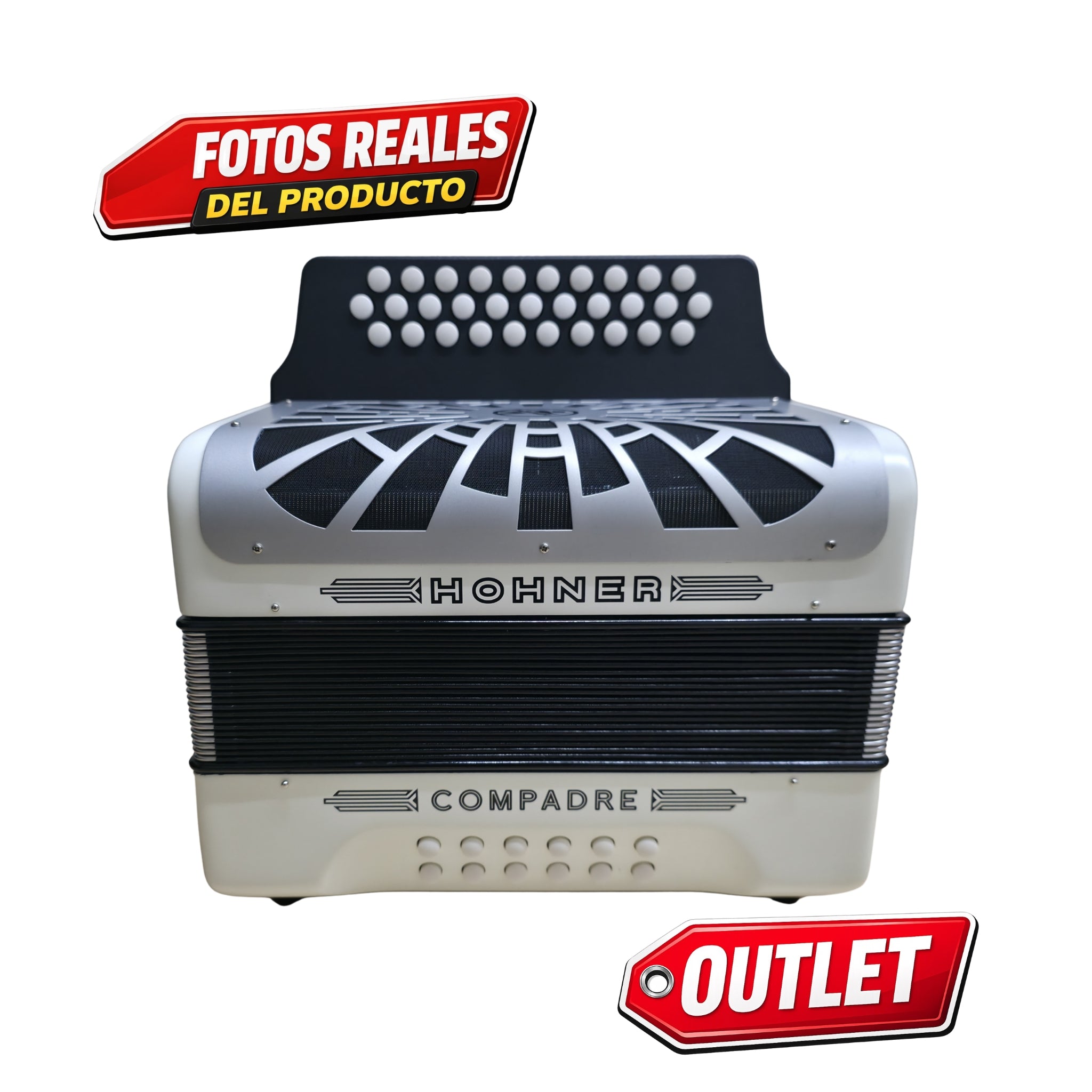 Hohner Acordeón A48431 "compadre" Fa-Sib-Mib con funda, Oferta especial Outlet
