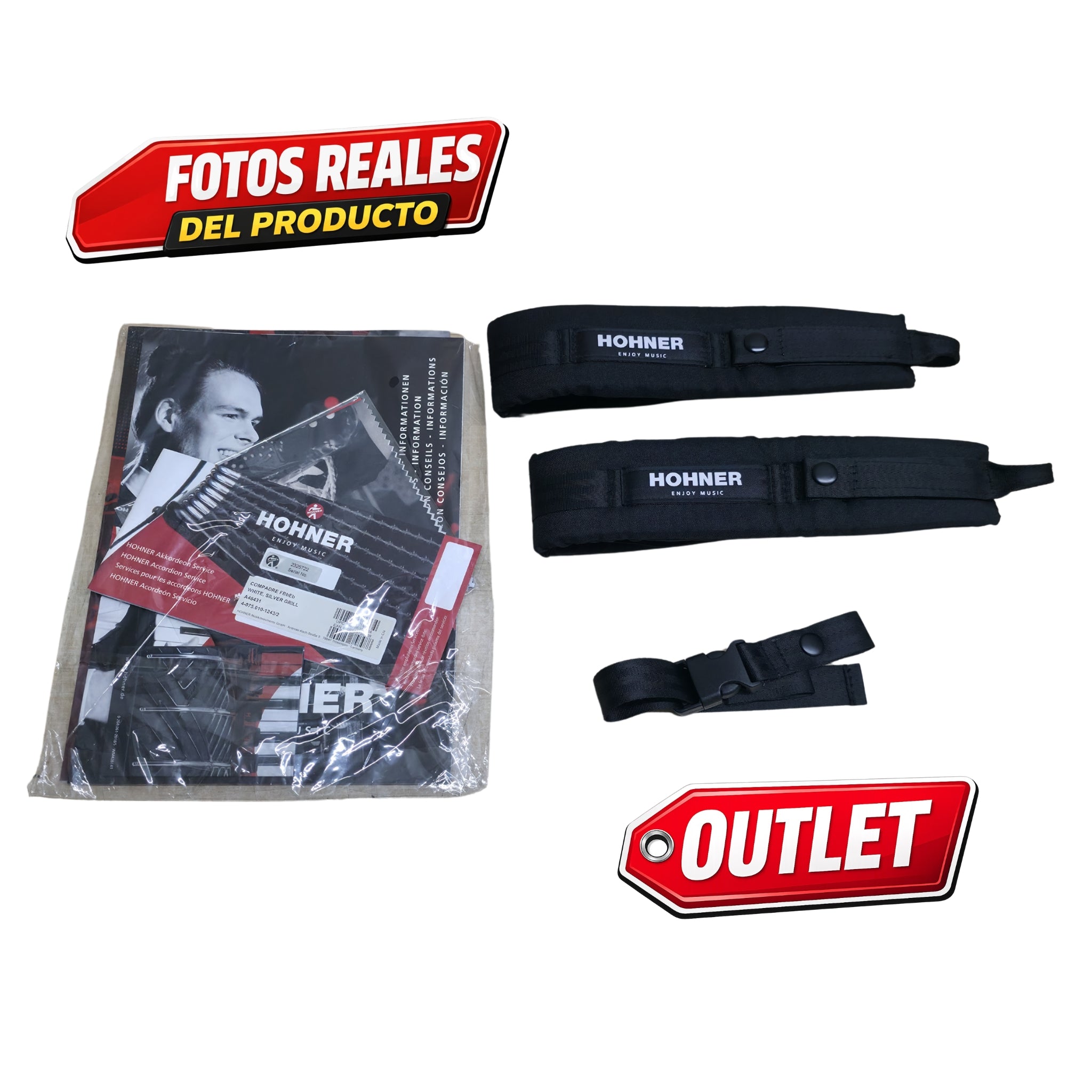 Hohner Acordeón A48431 "compadre" Fa-Sib-Mib con funda, Oferta especial Outlet
