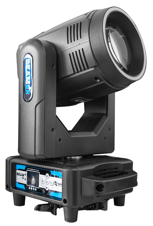 Cabezas Beam 8R con aro led 250W, clamps abatibles estuche con 4 pzas