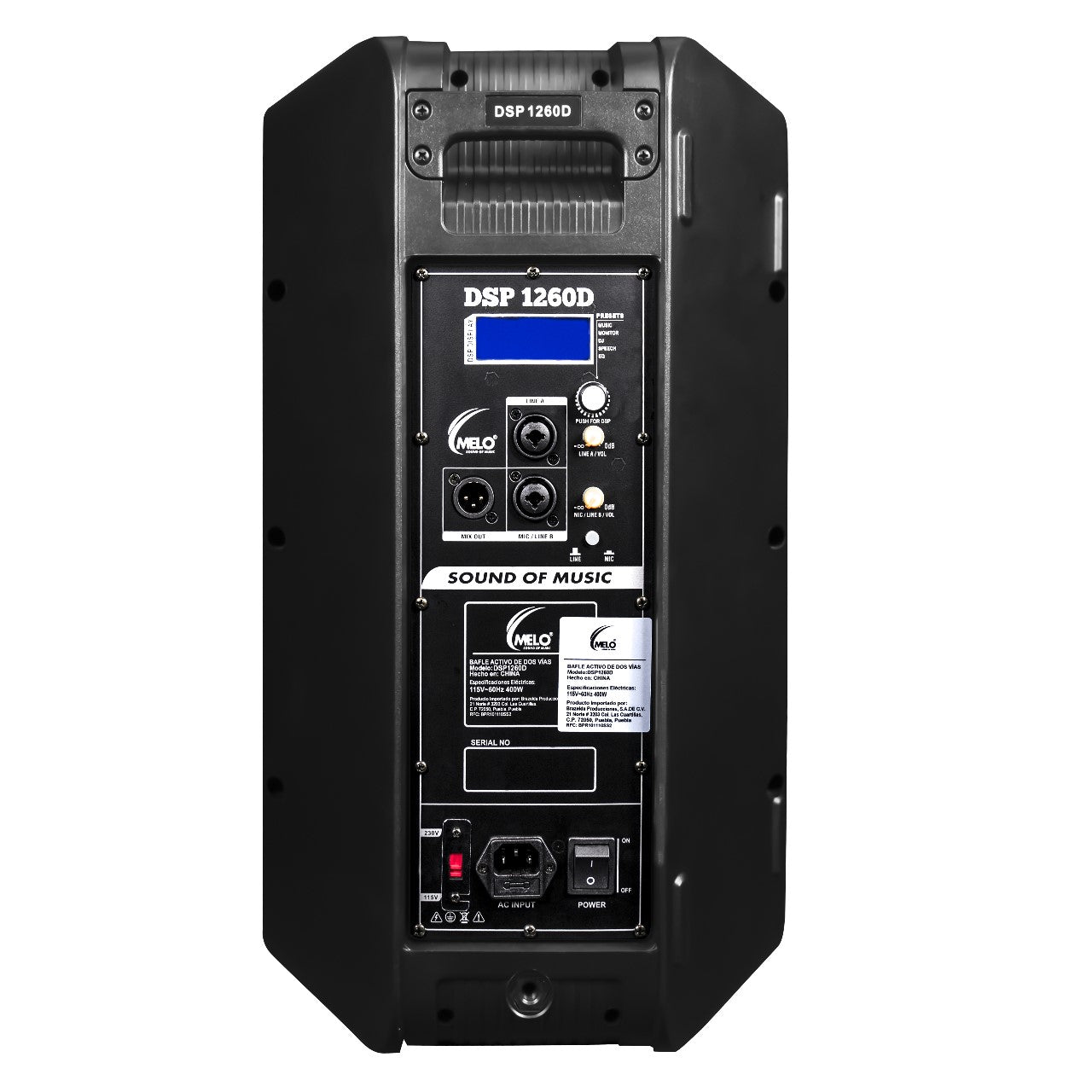 Bafle melo amplificado 12 pulgadas con dsp DSP 1260D