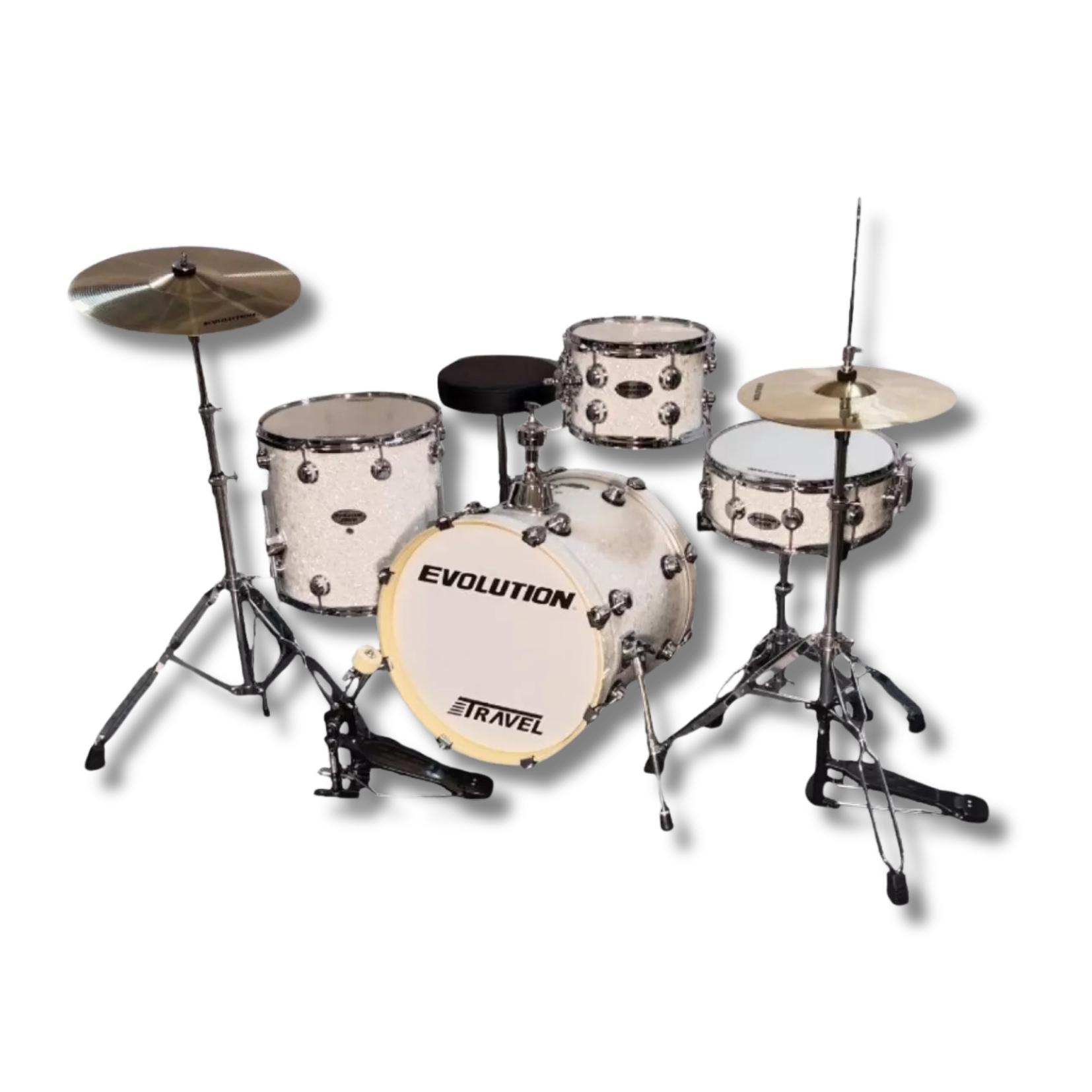 Bateria Viajera Evolution 4 Piezas Atriles Asiento Platillos