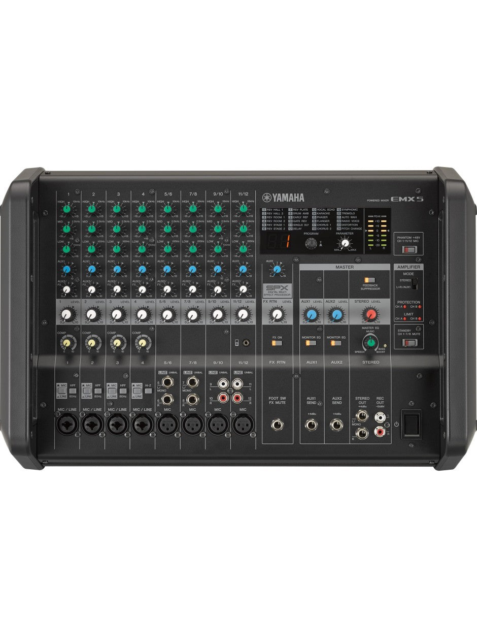 EMX5 mixer with integrated 12-channel amplifier