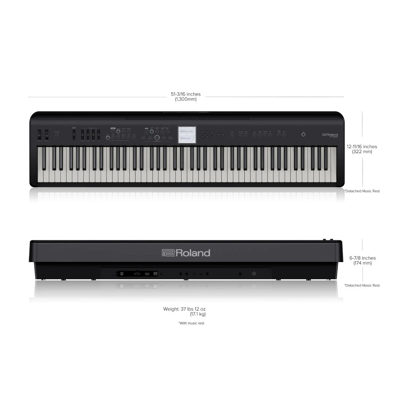 Roland Piano Digital Fp-e50 de 88 teclas color negro