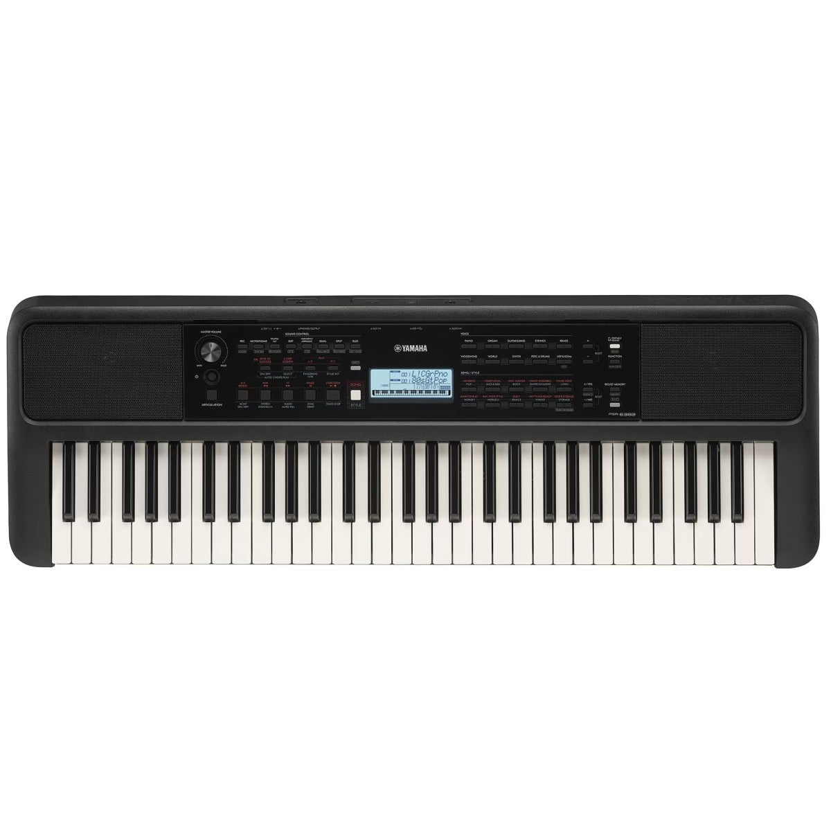 Yamaha PSR-E383 teclado portátil con adaptador y soporte de partitura