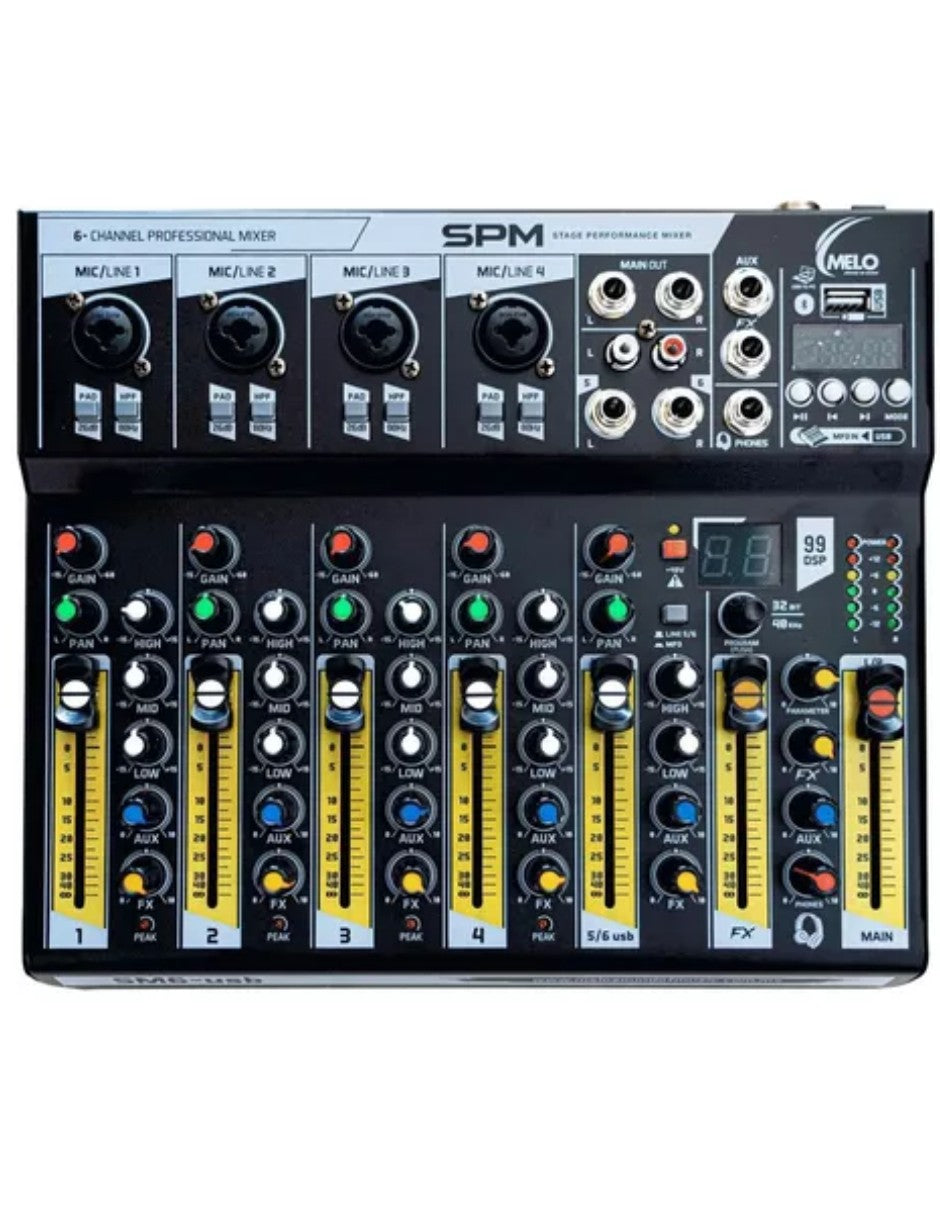 Consola Melo SM6 USB 4 Canales Mono