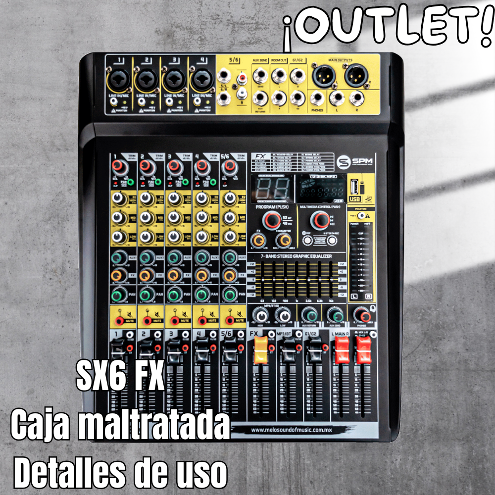 MELO SX6 FX CONSOLA ANALOGA DE 4 CANALES OUTLET