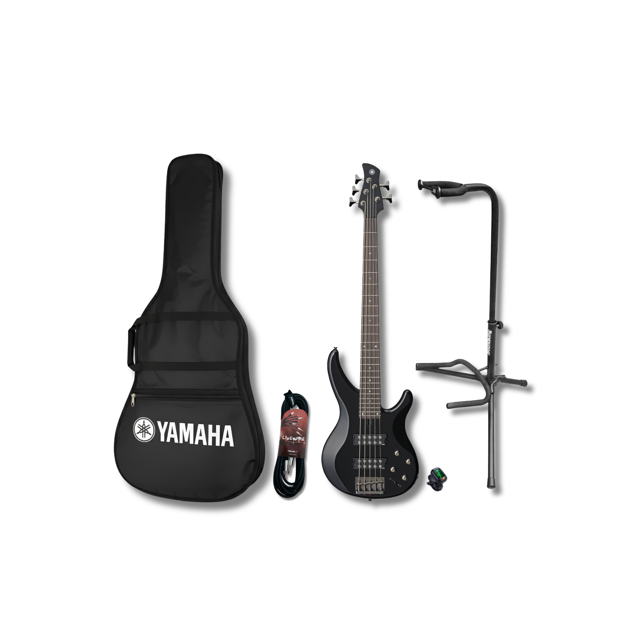 Yamaha Trbx305bl Bajo de 5 cuerdas con Funda, Base, Cable y afinador de regalo