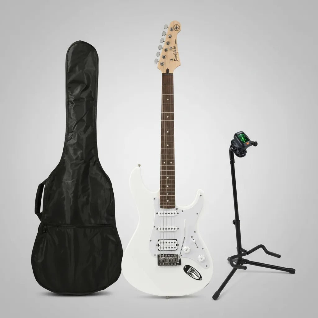 Yamaha Pac012wh Guitarra Electrica con Funda, Base, Cable y Afinador