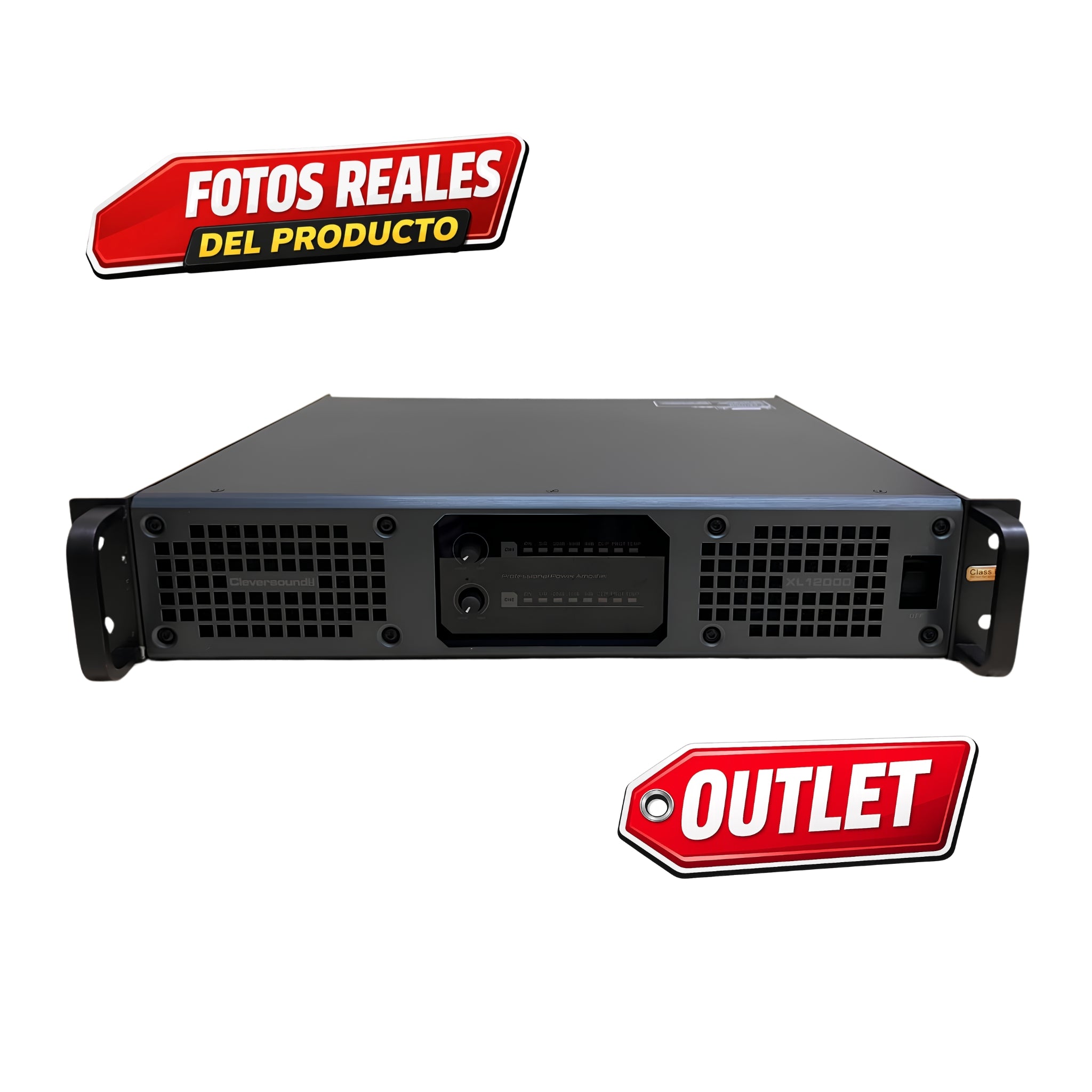 Cleversound Xl-12000 Amplificador, 6000w Rms color Negro, Oferta especial Outlet