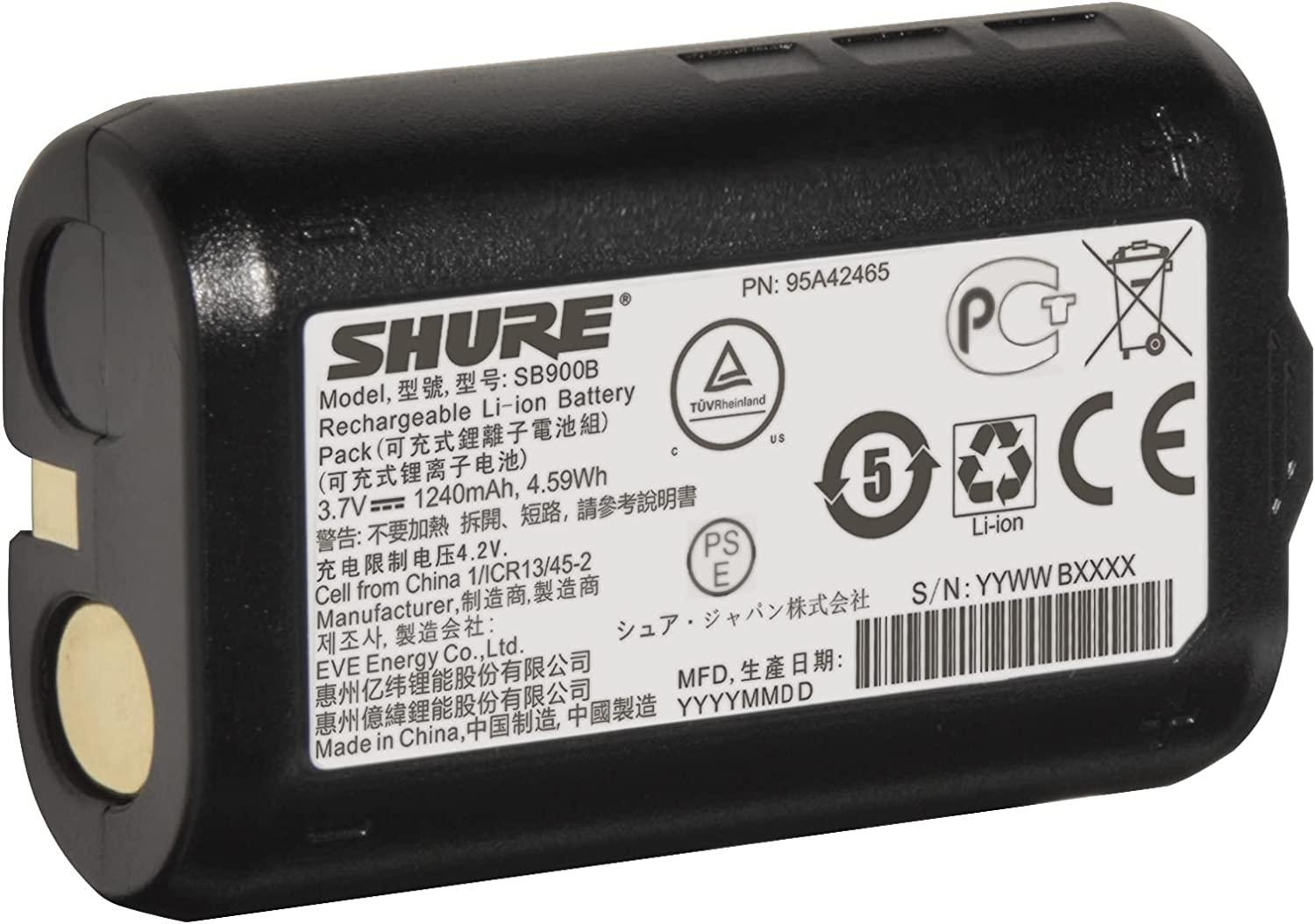 Shure SB900B Rechargeable Battery for Wireless Systems
