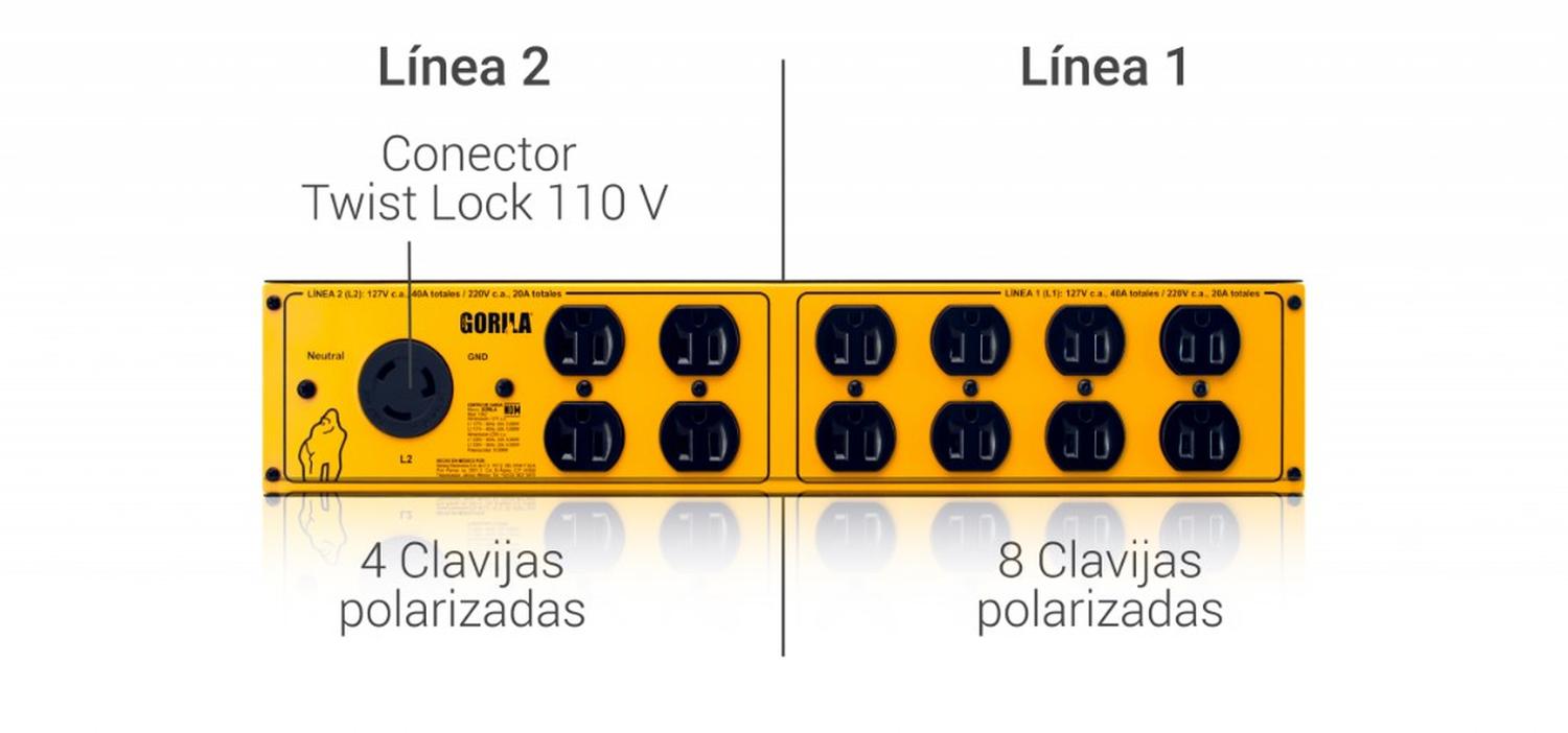 Gorila 10K2 Plus acondicionador de poder 12 clavijas polarizadas 10000 Wrms