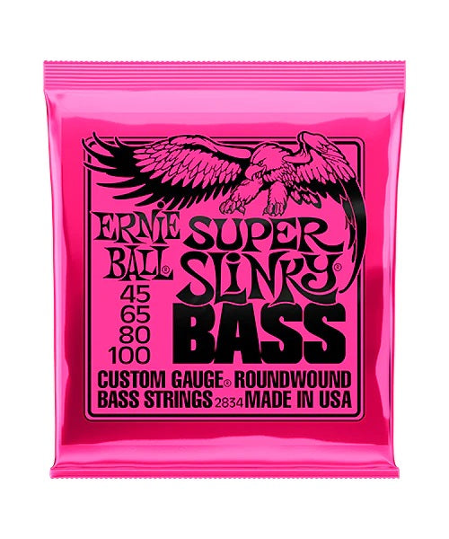 ENCORDADURA ERNIE BALL "SUPER SLINKY" PARA BAJO ELECTRICO (NIQUEL, 0.045-0.100)