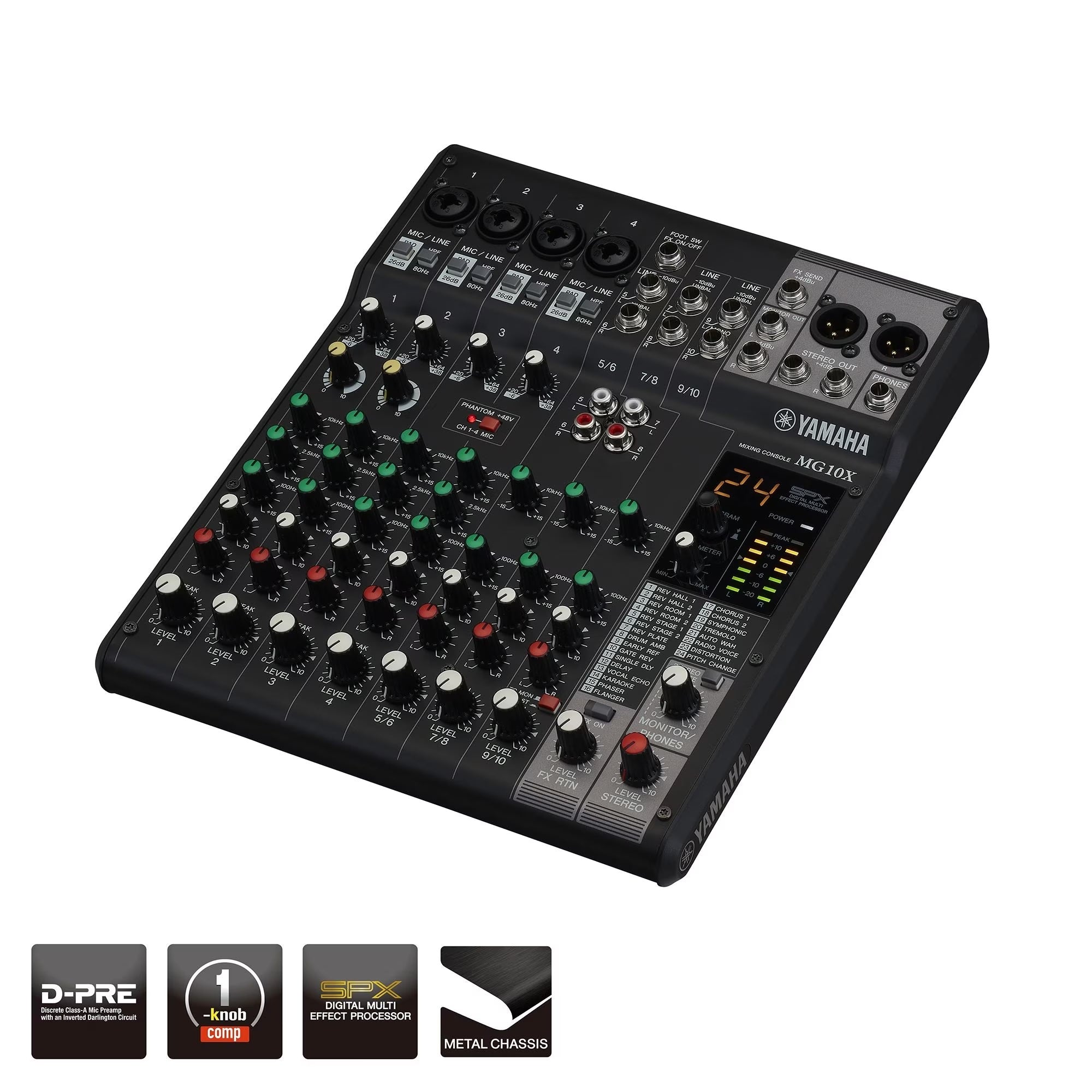 Yamaha MG10XCV 10-Channel Passive Mixer with 4 Combo Microphone Inputs