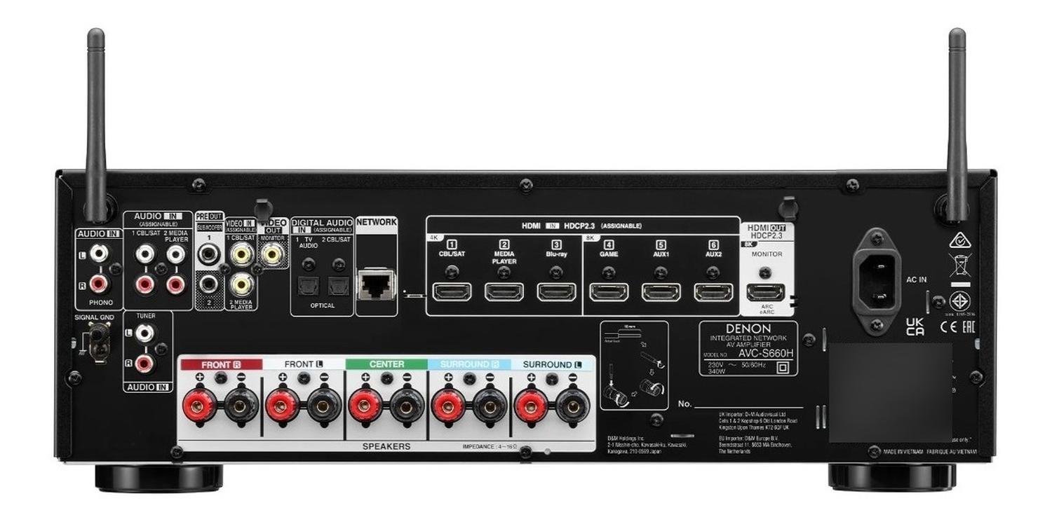 Denon Avr-s660h Amplificador De Audio Y Video 5.2 Canales 8k