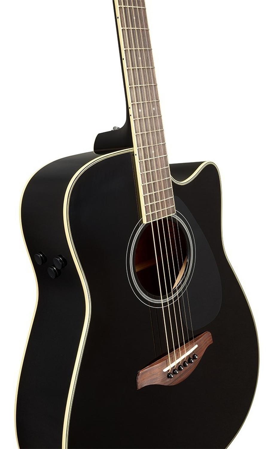 Guitarra Folk Con Cutaway Yamaha Transacoustic Fgc Ta Negra