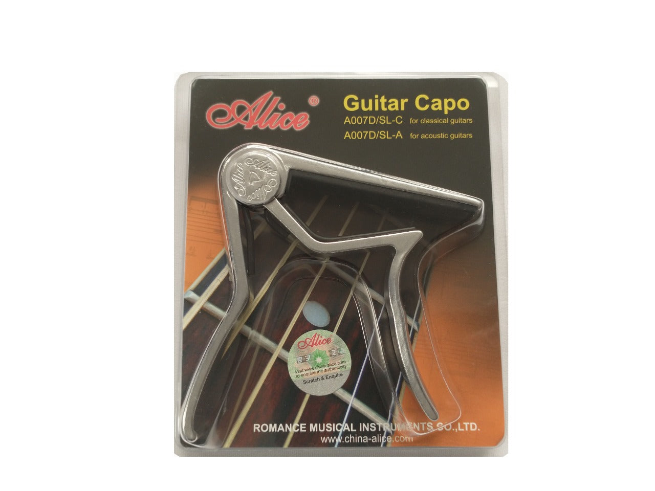 Capo para Guitarra Acústica Plata Alice A007D-SLC