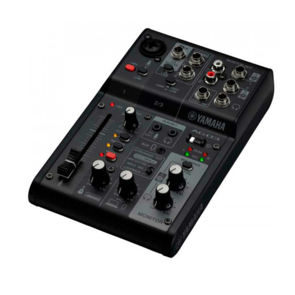Yamaha paquete de streaming en vivo AG03MK2BLSPK