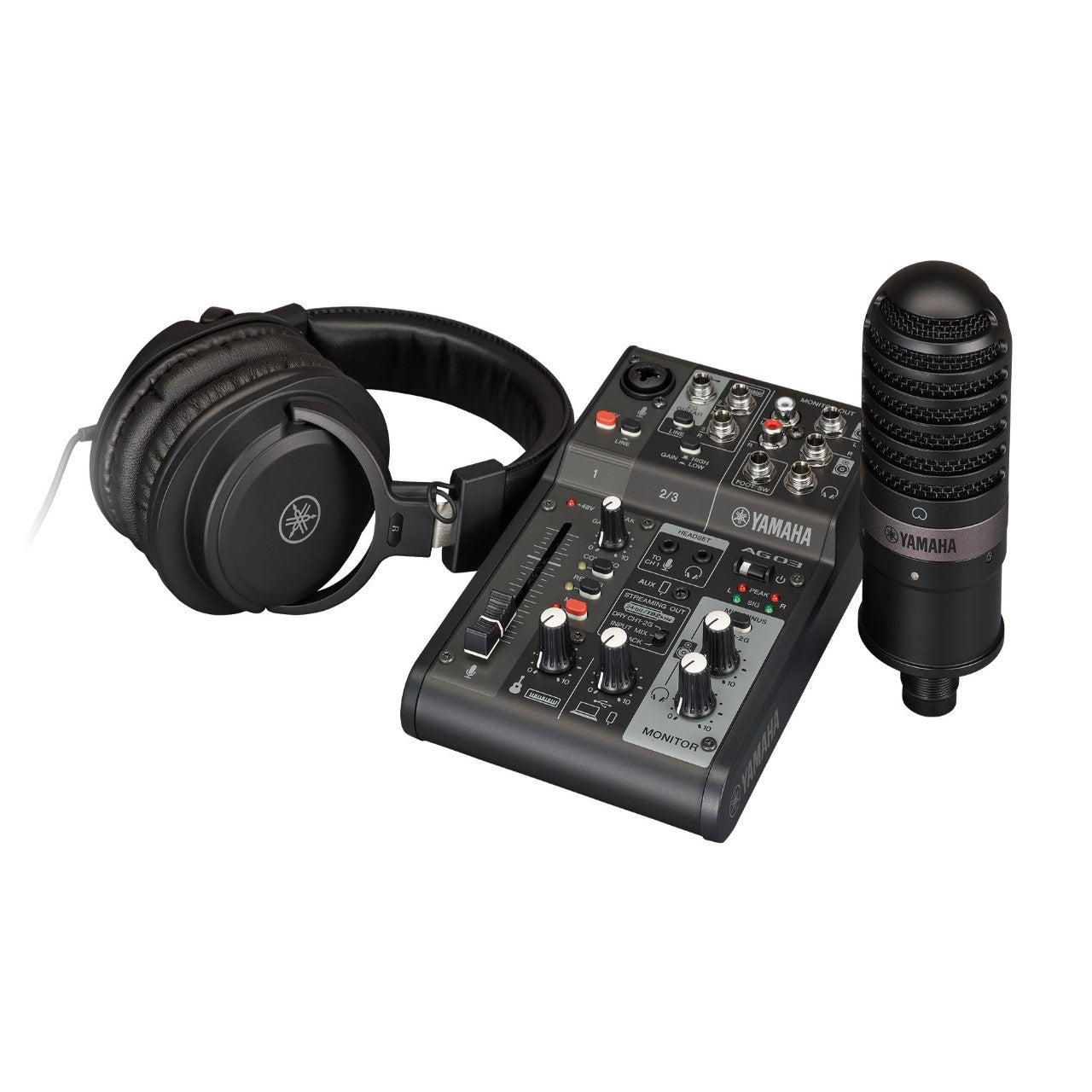 Yamaha paquete de streaming en vivo AG03MK2BLSPK