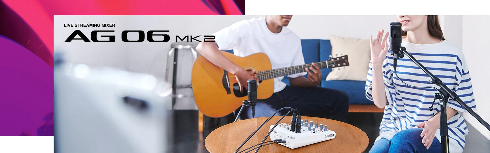 Mezcladora 6 Canales C/interfaz Live Stream Yamaha Ag06 Mk2
