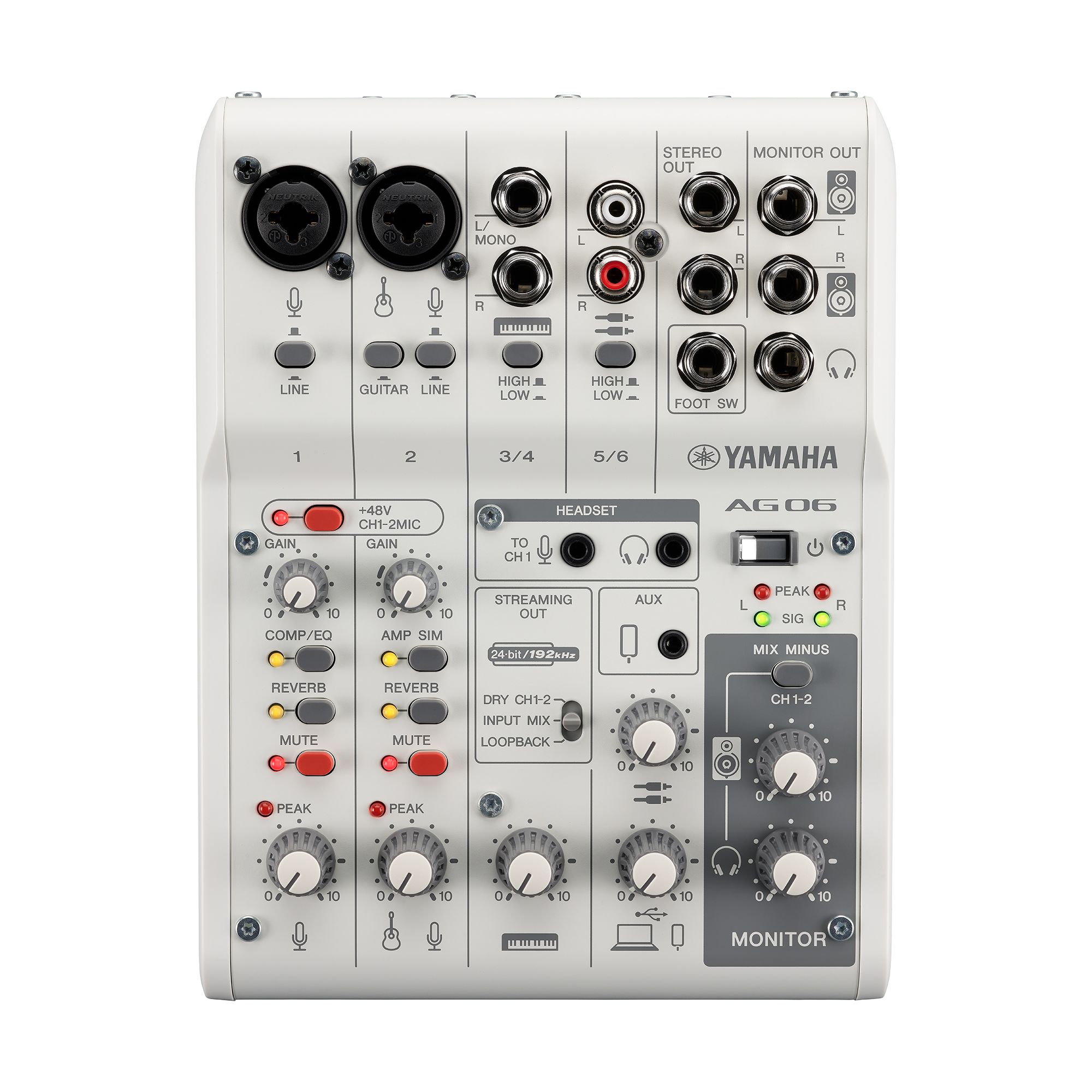 Mezcladora 6 Canales C/interfaz Live Stream Yamaha Ag06 Mk2
