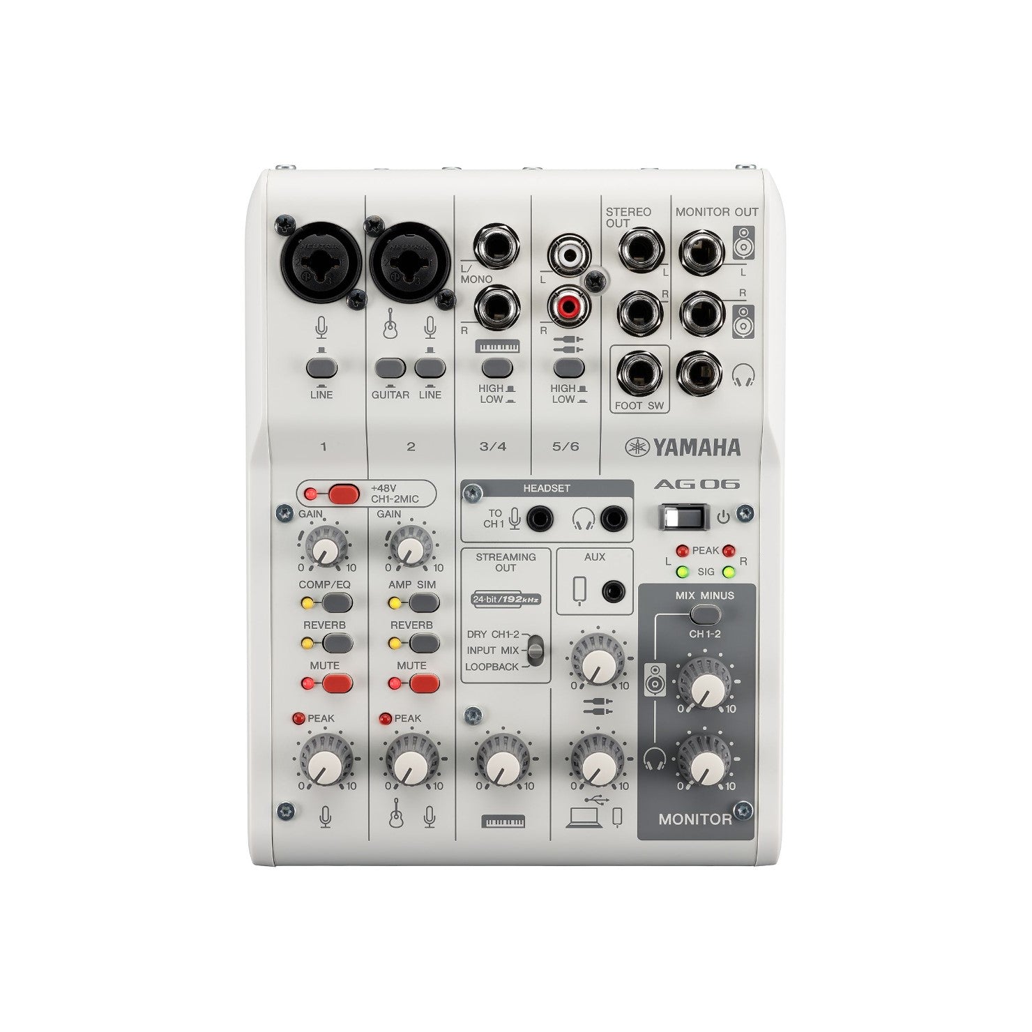Yamaha paquete para podcast con una mini mezcladora yamaha AG06MK2W y un micrófono de buena calidad para streaming y más