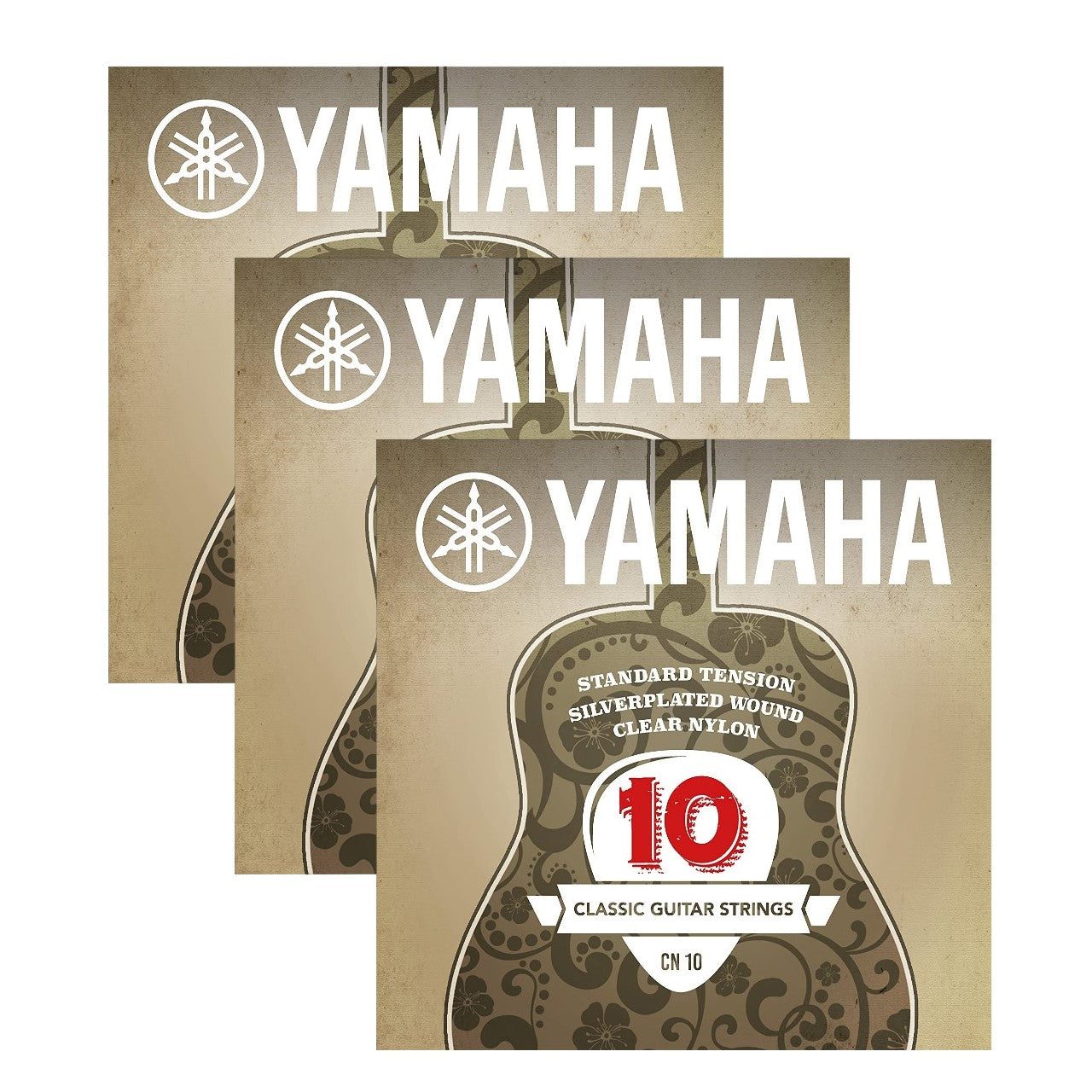 Yamaha Cn-10 Encordadura Guitarra Acústica Nylon 3 Pza