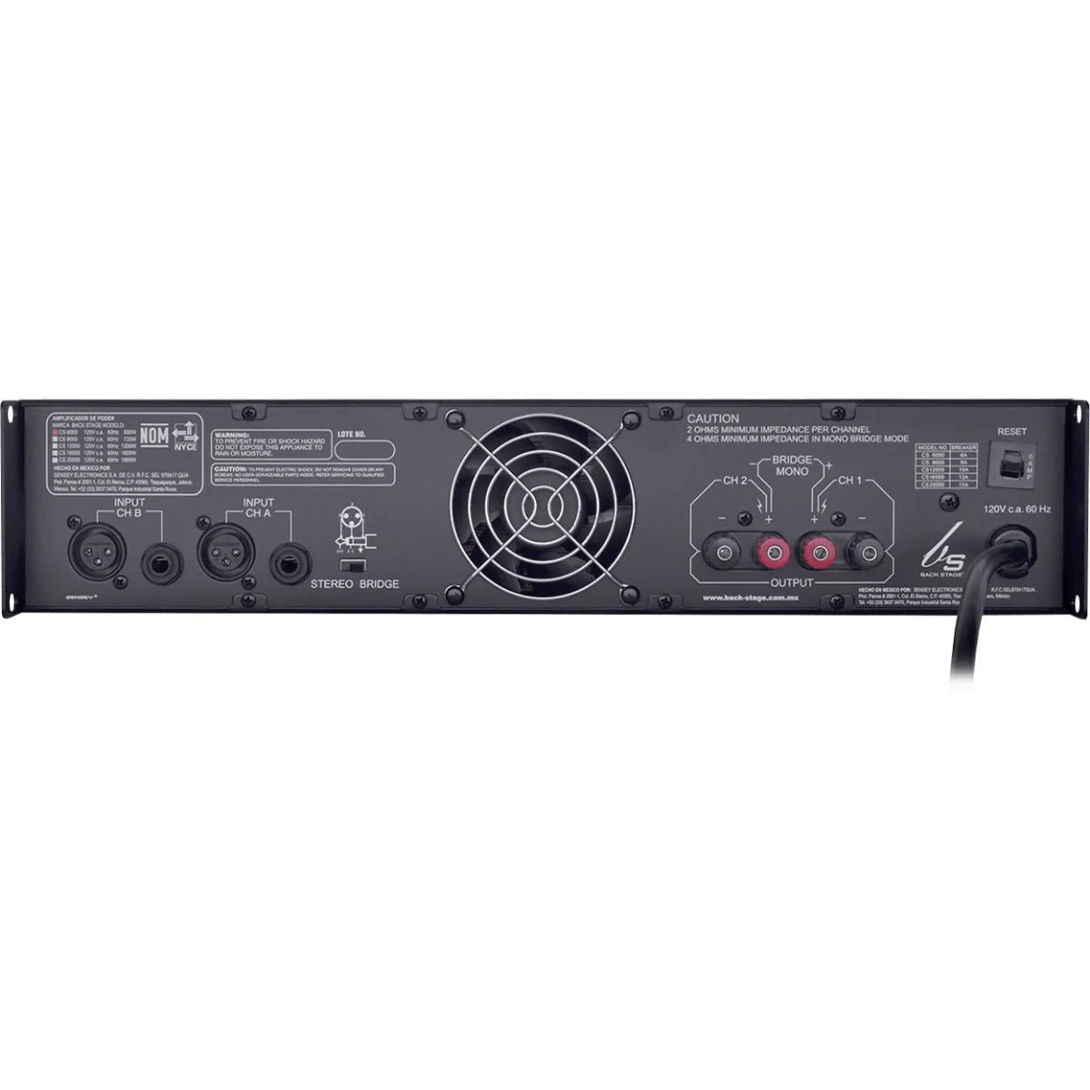 Backstage Amplificador Cs-6000 2 Canales