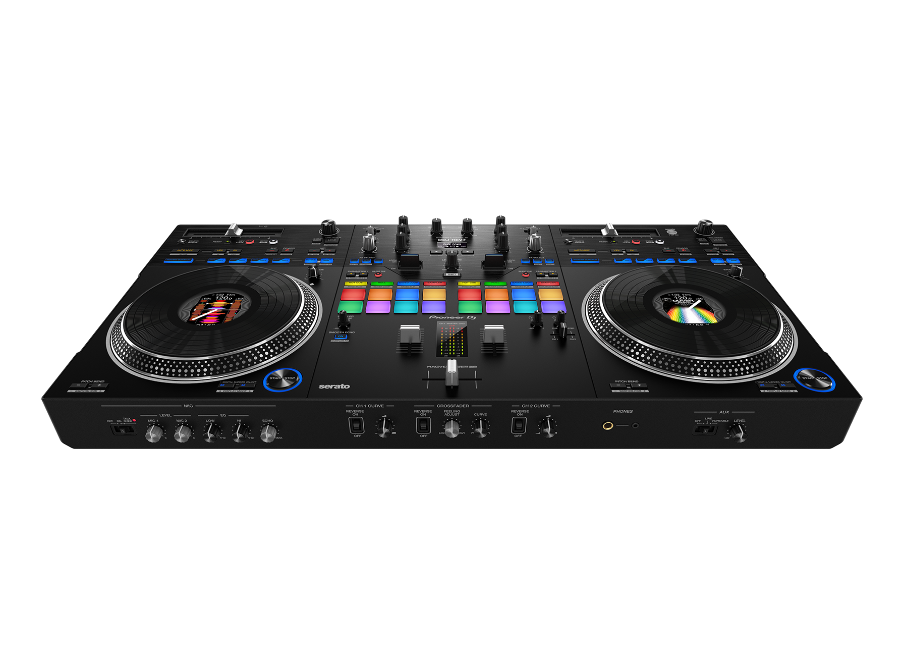 Pioneer Dj paquete Controlador dj profesional de 2 canales DDJREV7 y Audifonos color blanco