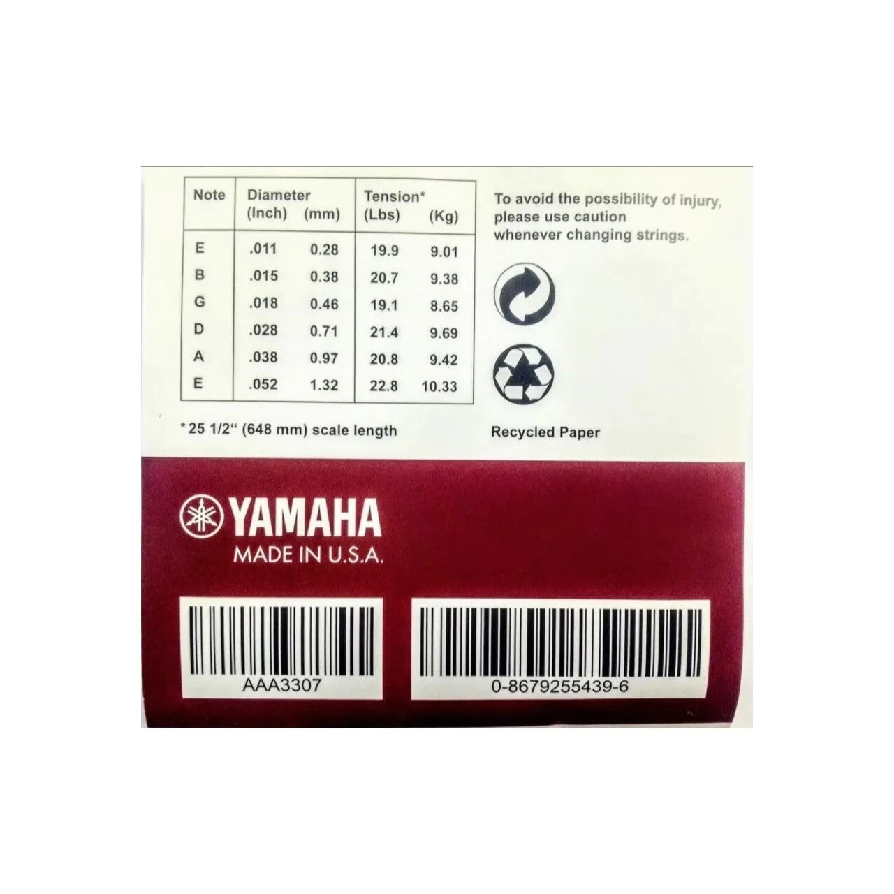 Cuerdas para Guitarra Eléctrica Yamaha EN-11, Calibre .011-0.52