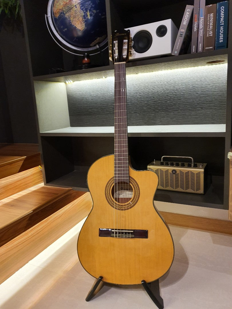 Ibanez Guitarra Clásica GA5TCE-AM para diestros, Color Amber