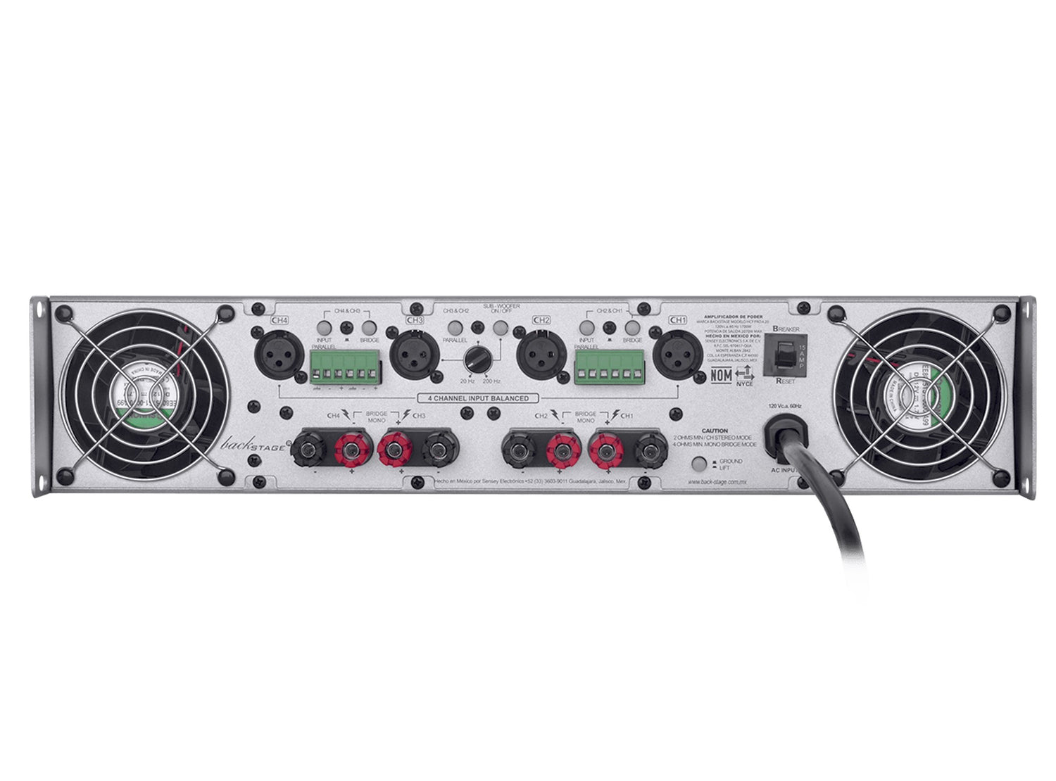 Backstage Amplificador HCF-PRO-4.2  4 canales