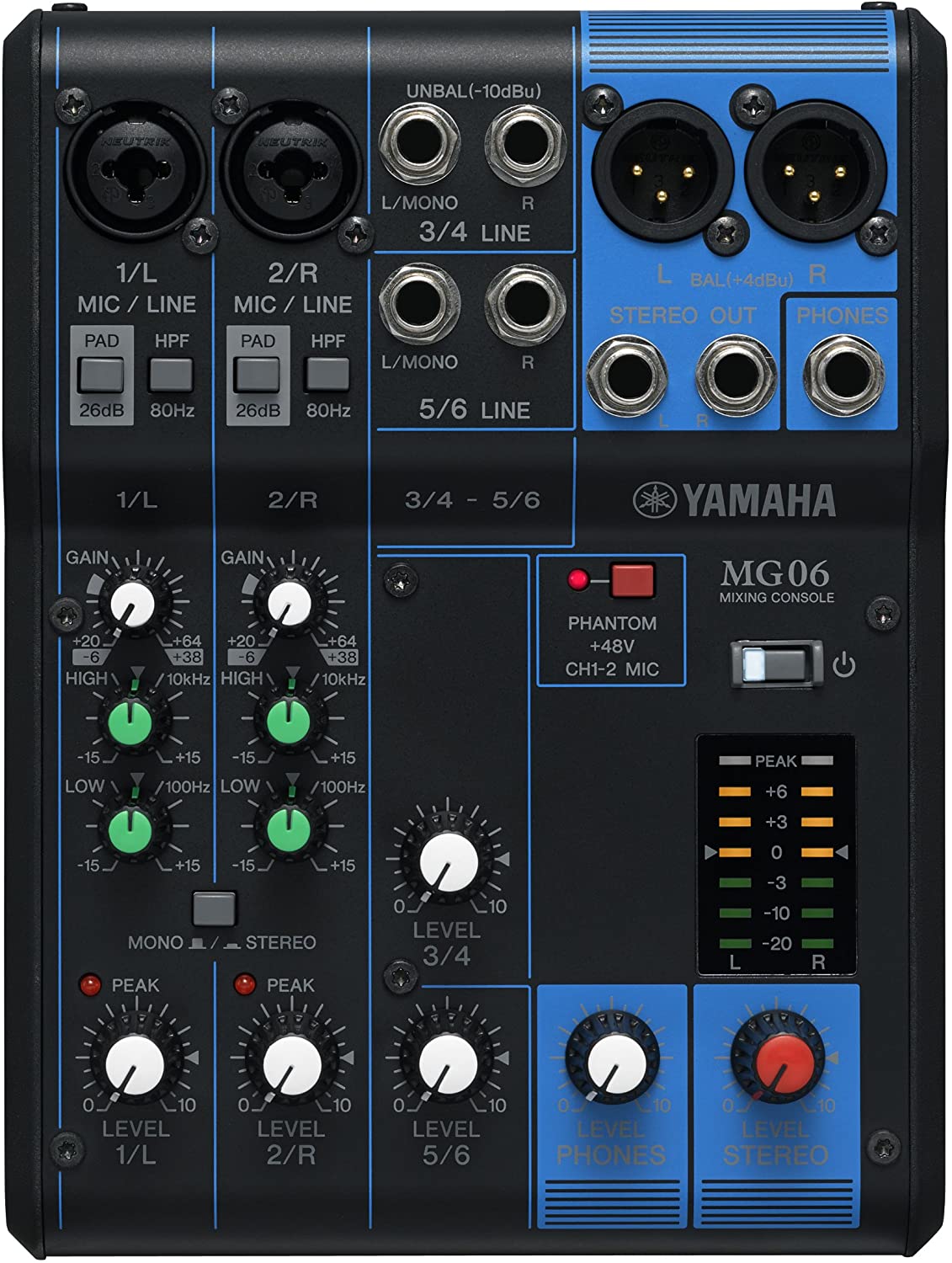 Yamaha Mezcladora 6 Canales Mg06 Tienda Oficial