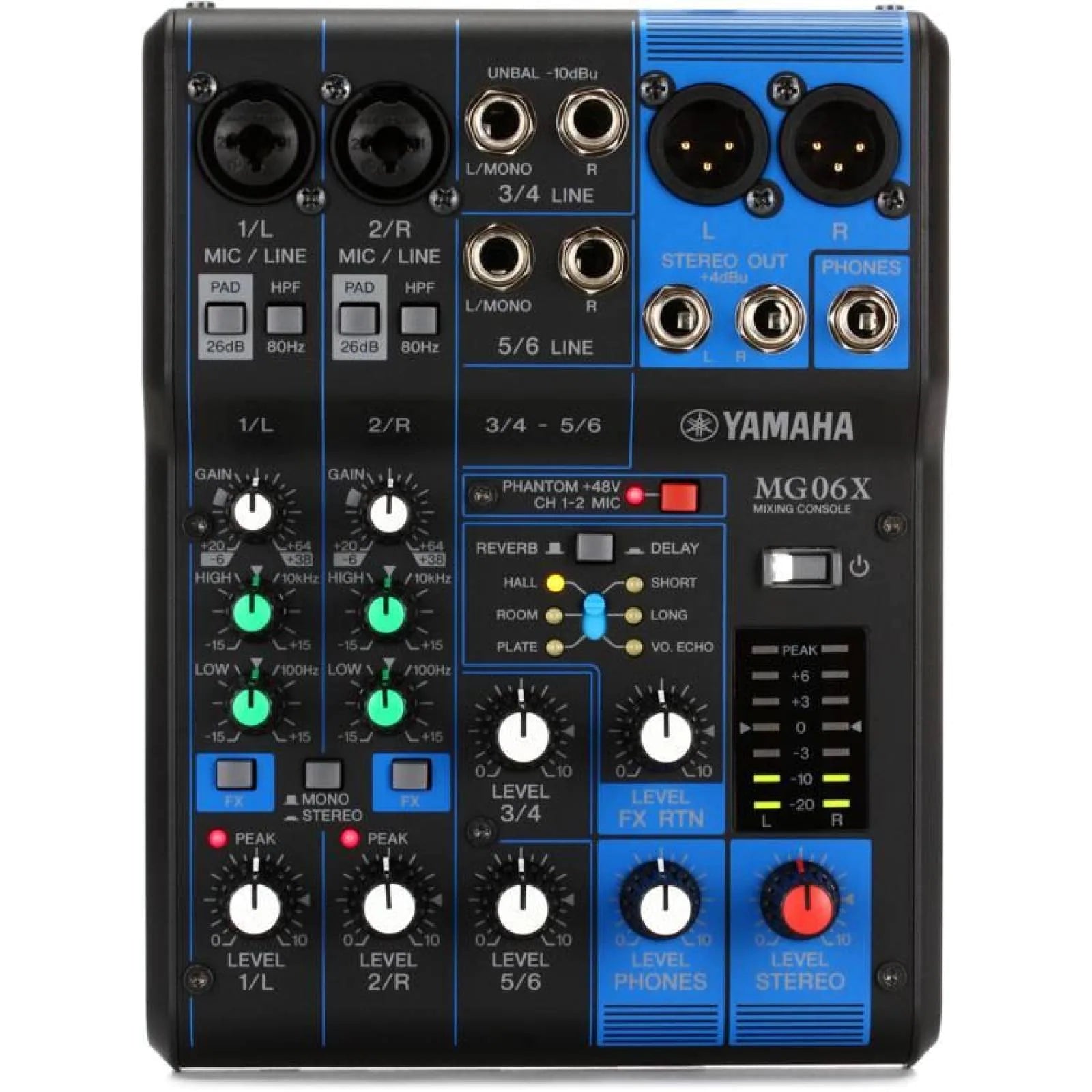 Yamaha Mezcladora 6 Canales Con Efectos Mg06x