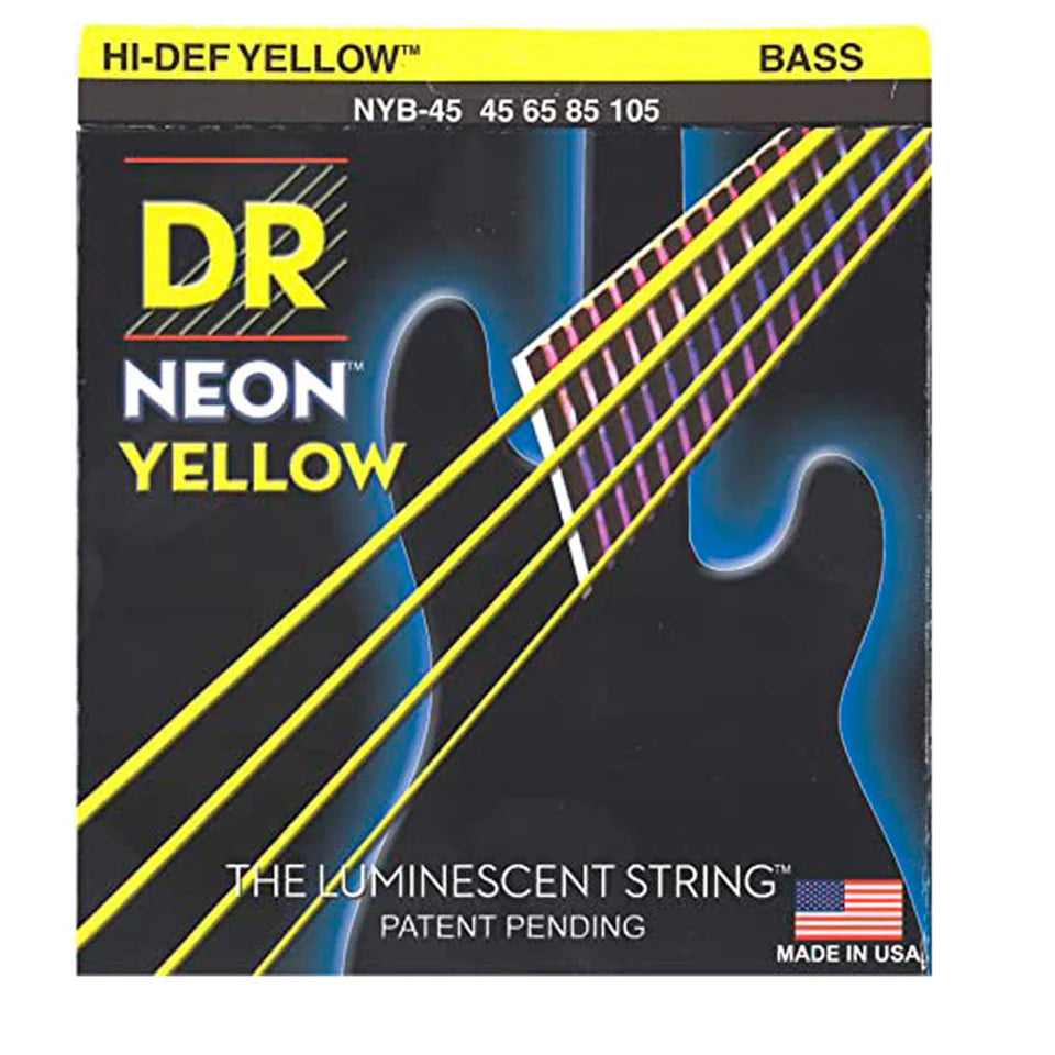 DR Juego de Cuerdas P/Bajo Electrivo 45/105 NEON YELLOW