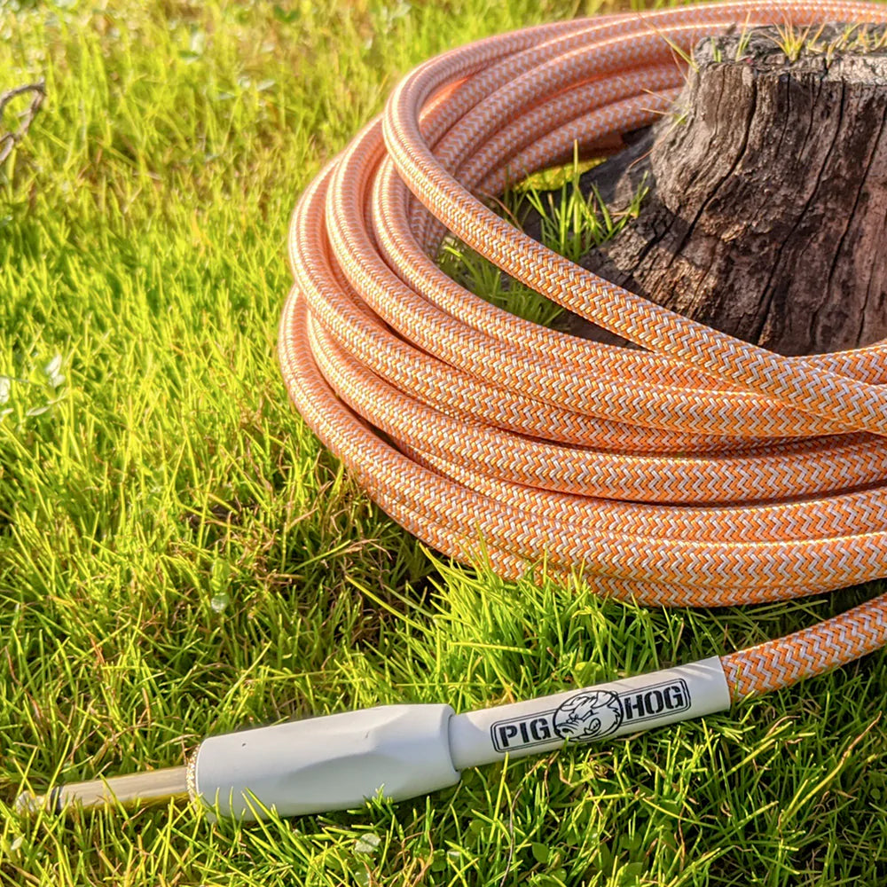 Pig Hog PCH102OC Vintage Series Cable de instrumento recto TS de 1/4" — Naranja crema