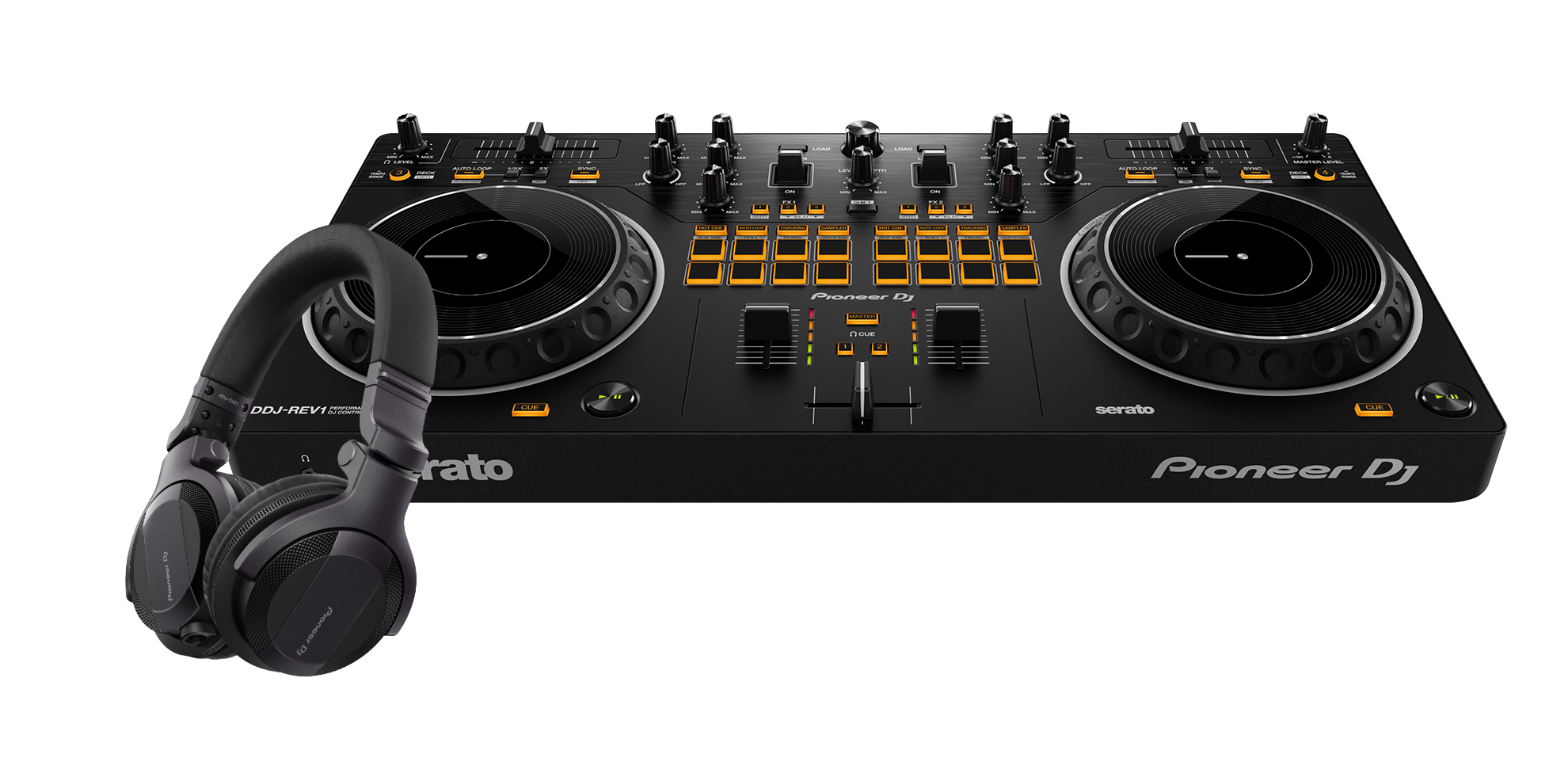 Pioneer DJ Controller Bundle Ddjrev1, Headphones and Studio Monitor