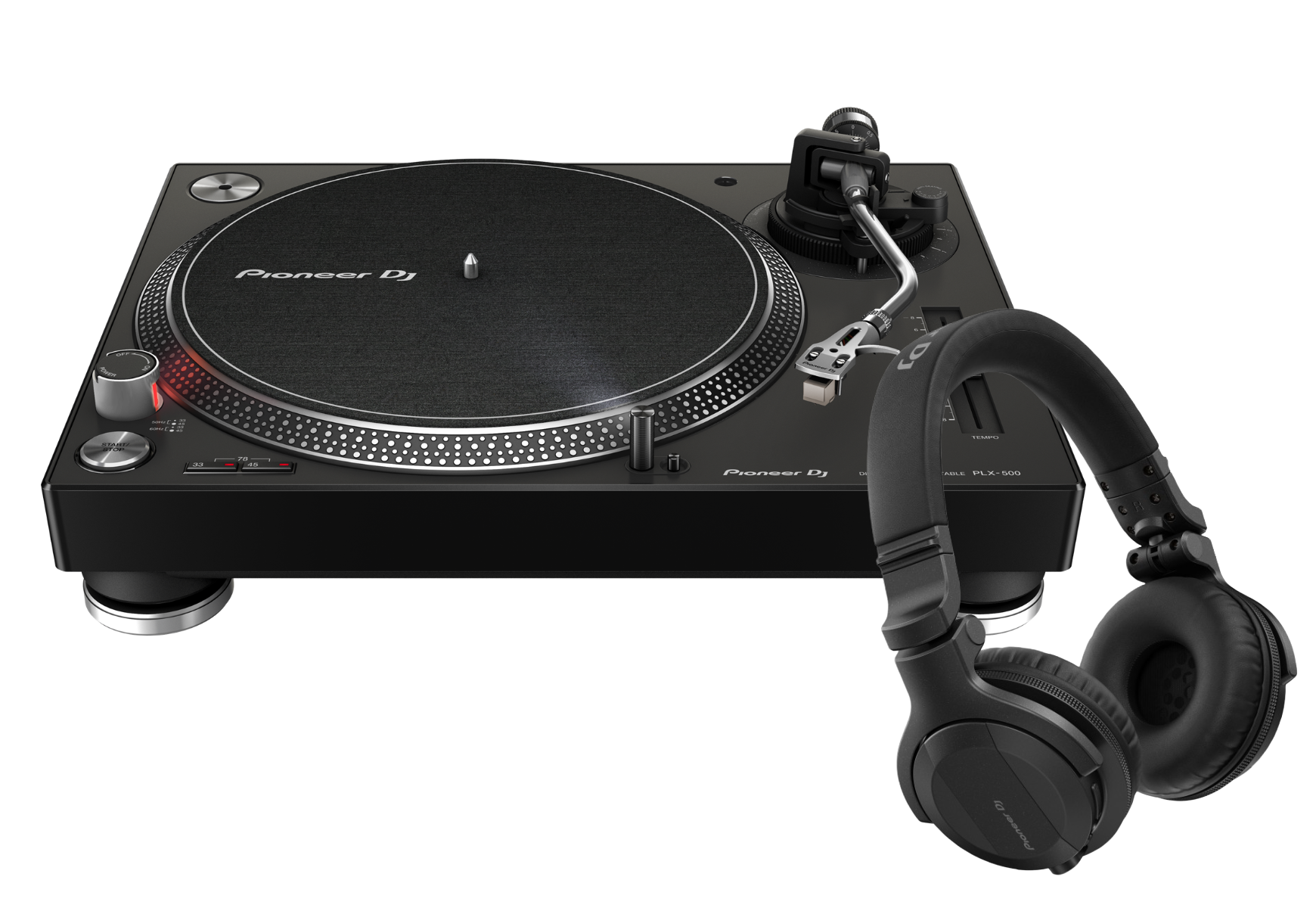 PIONEER Direct Drive Turntable and Headphones Package, Black