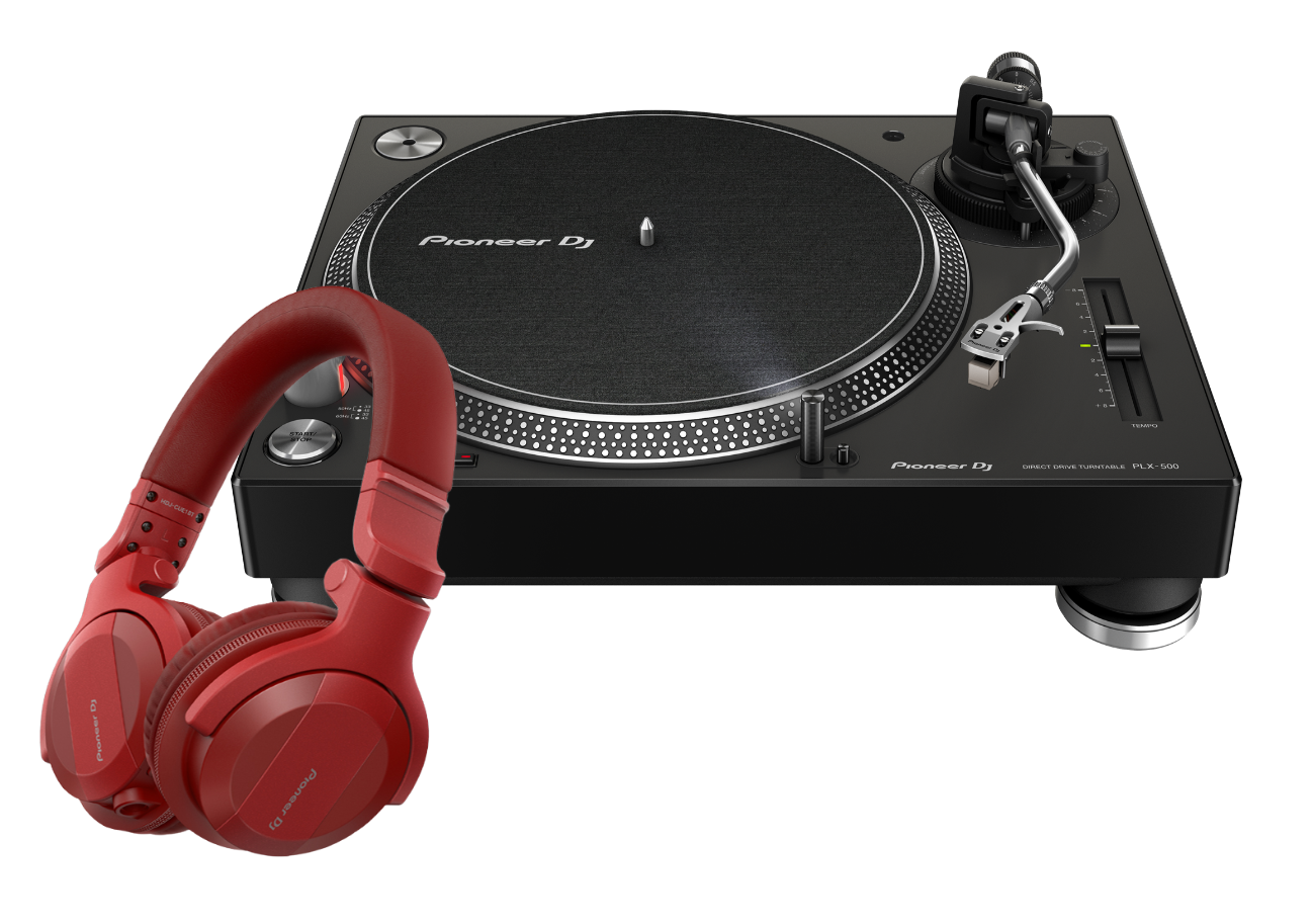 PIONEER Direct Drive Turntable Package plus Red Headphones