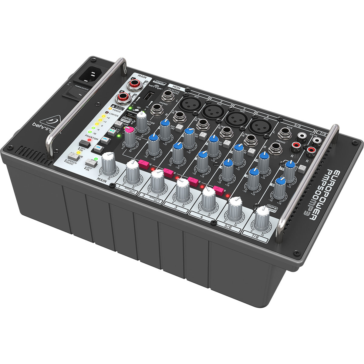 Consola 8 Canales 500w Reverb Repro Mp3 Behringer Pmp500mp3