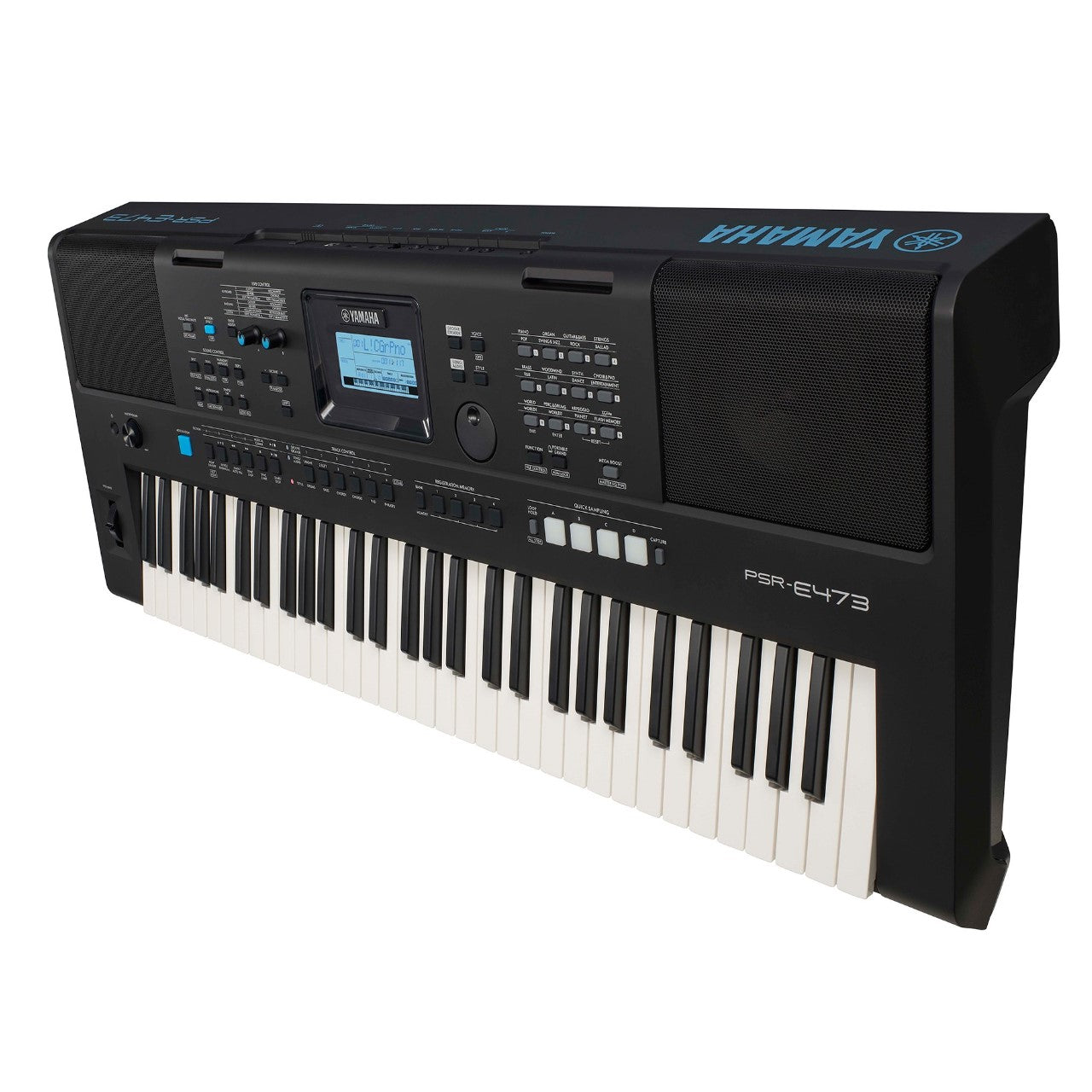 Yamaha PSRE473 de 61 teclas color negro paquete con accesorios