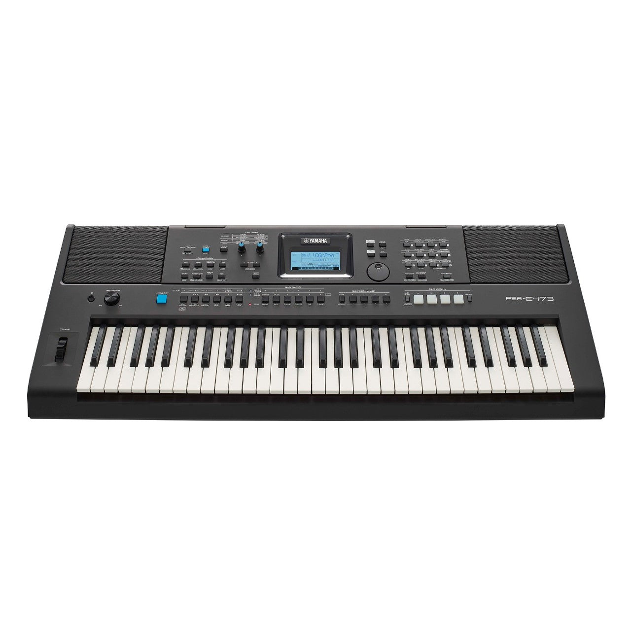 Yamaha PSRE473 de 61 teclas color negro paquete con accesorios