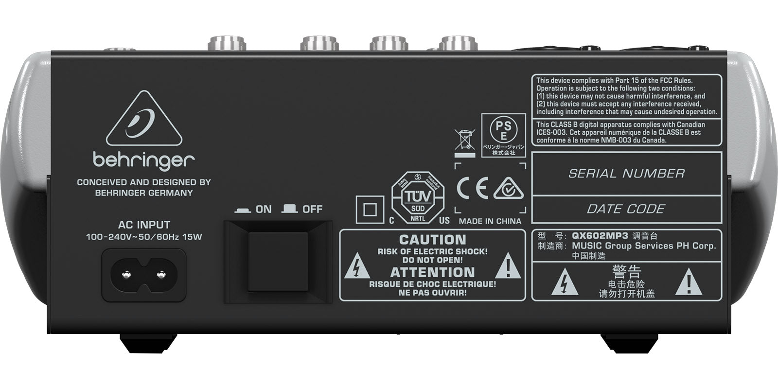 Behringer Qx602mp3 Mezcladora Efectos Lector Usb 6 Canales