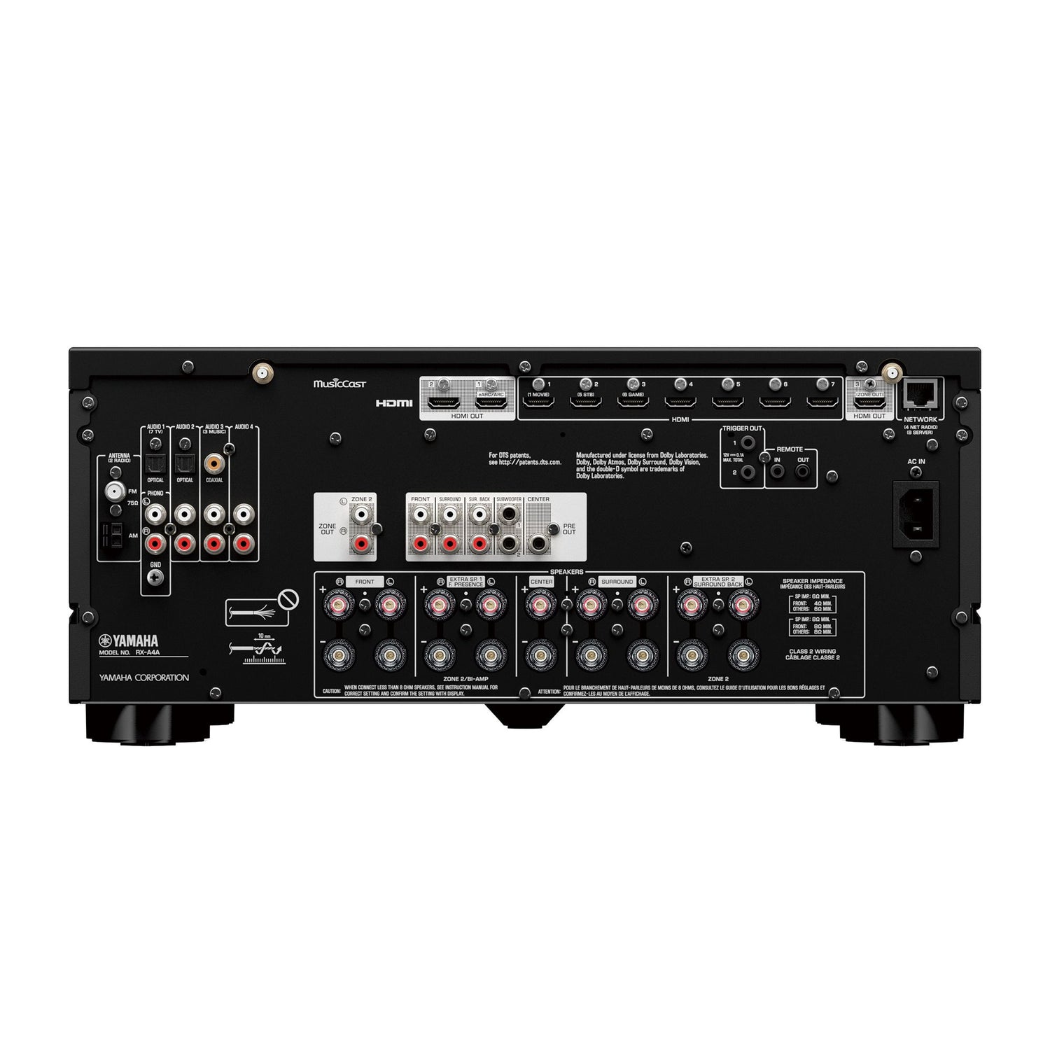 Amplificador Yamaha Rxa4a 7.2 110w Wifi Teatro En Casa 8k