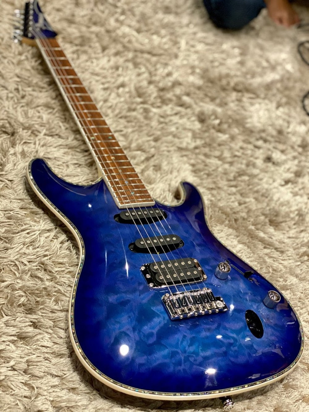 Ibanez Guitarra eléctrica SA360NQM-SPB, Color azul zafiro
